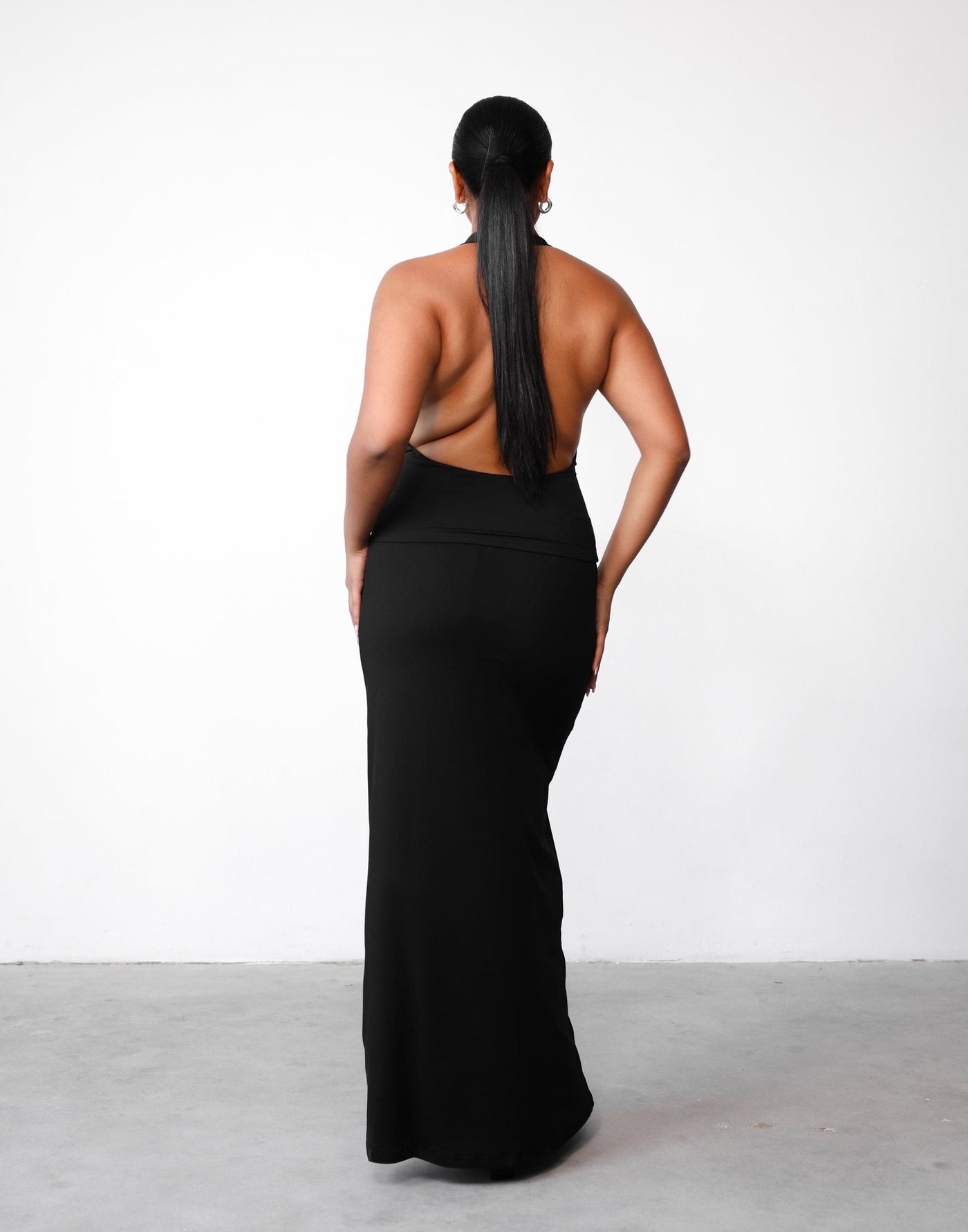 Lindsay Maxi Skirt (Black) | Charcoal Clothing Exclusive - Bodycon Jersey Maxi Skirt - Women's Skirt - Charcoal Clothing