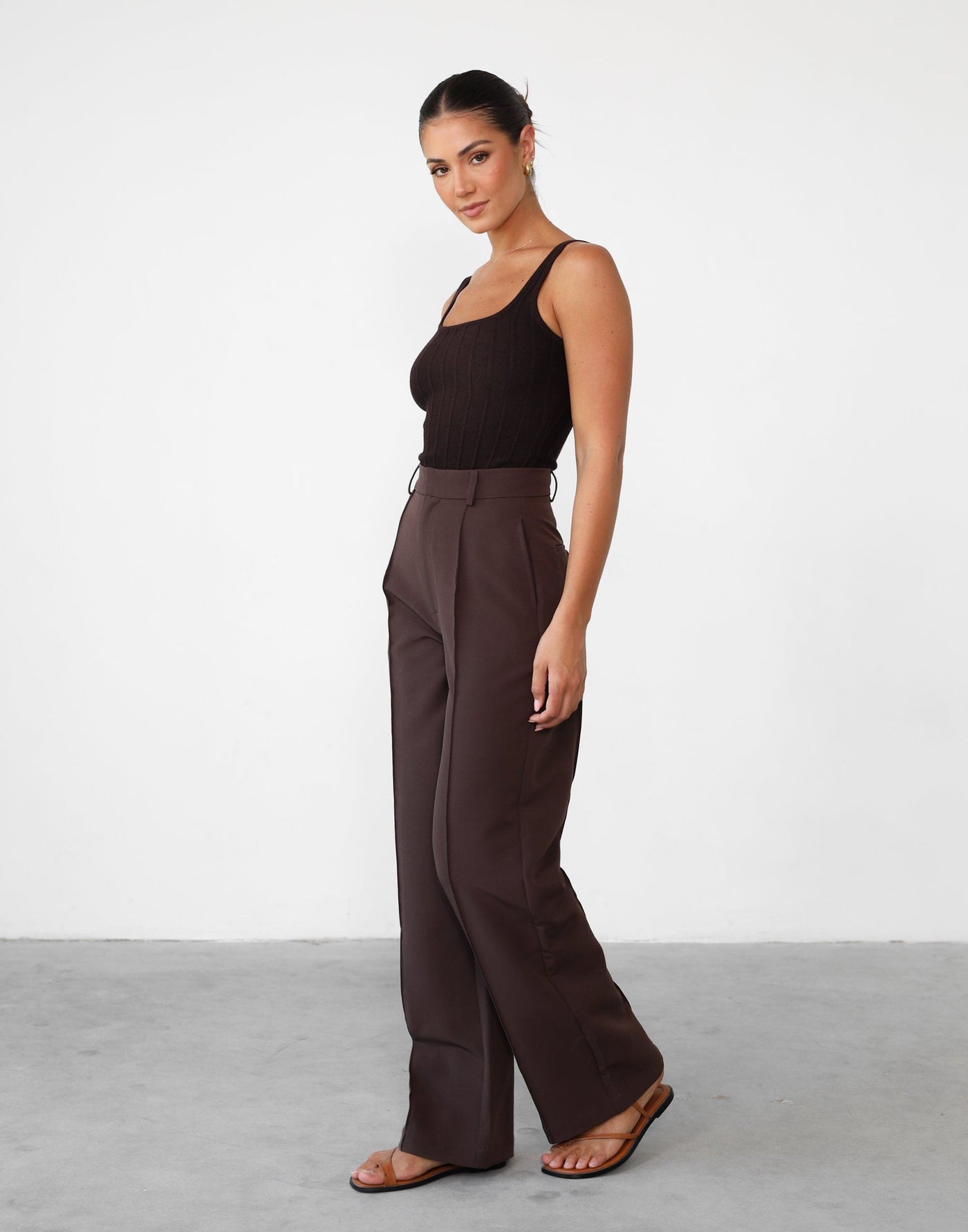 Colden Pants (Brown) - High Waisted Business Pant – CHARCOAL