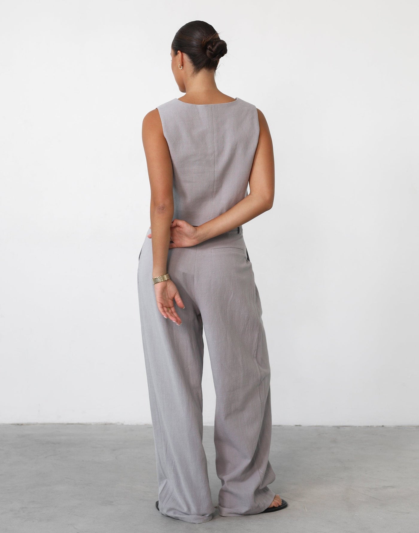 Leo Vest (Rhode) By Lioness Oversized Button Closure Vest Top