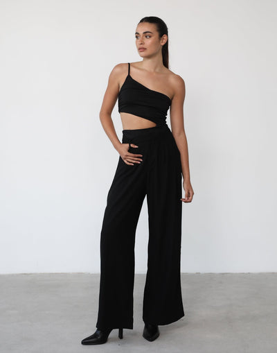Katarina Bodysuit (Black) - Black Cut Out Bodysuit - Women's Tops - Charcoal Clothing
