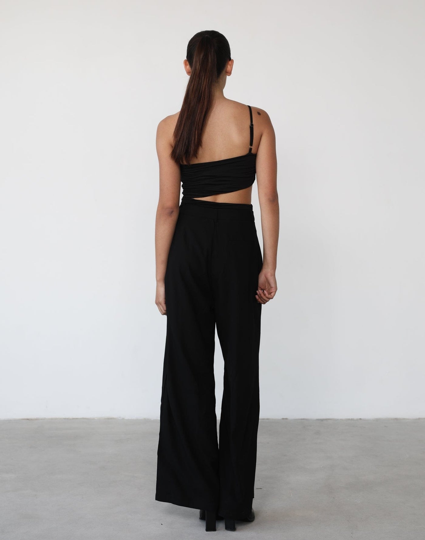 Katarina Bodysuit (Black) - Black Cut Out Bodysuit - Women's Tops - Charcoal Clothing