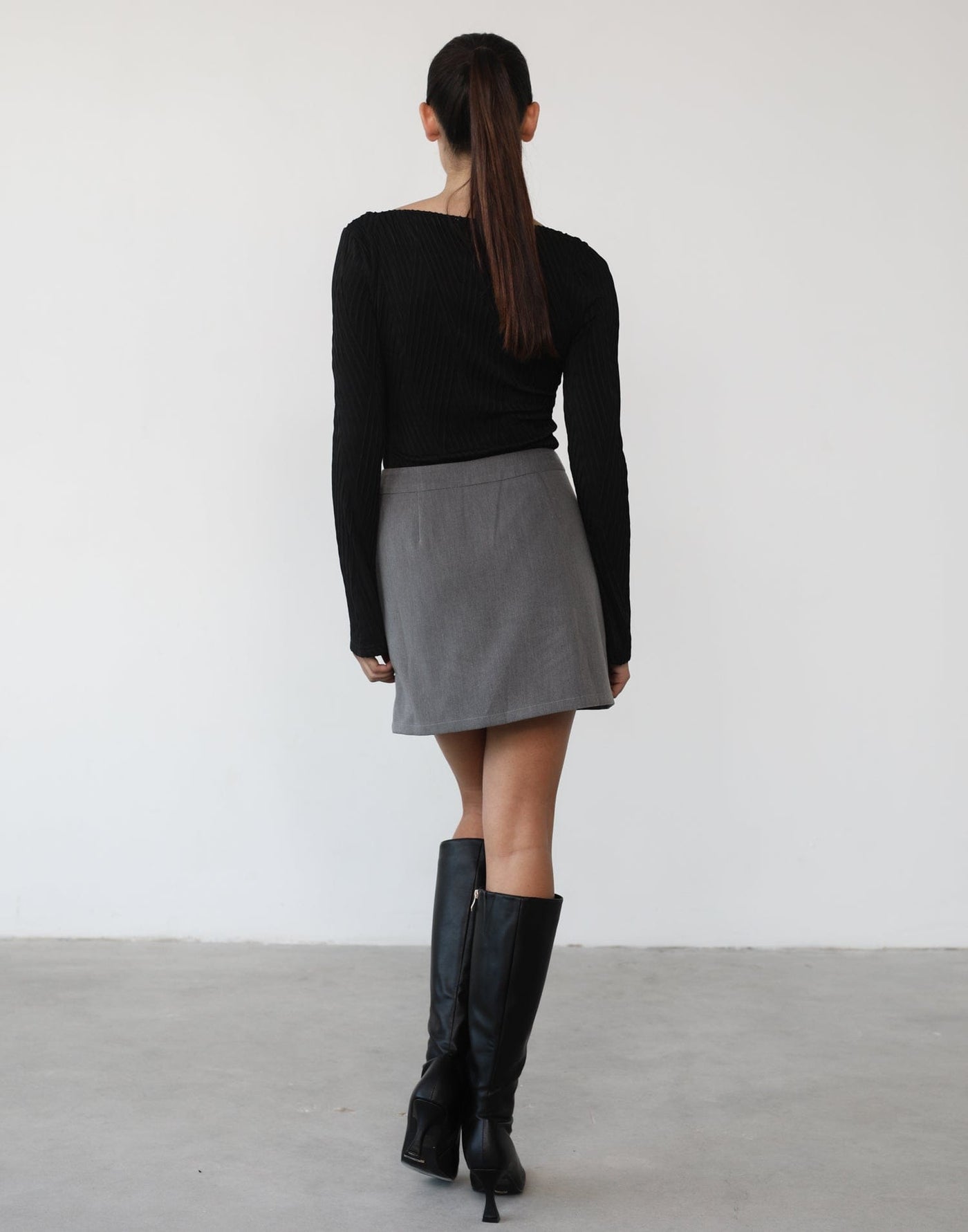 Khloe Long Sleeve Bodysuit (Black) - Black Long Sleeve Bodysuit - Women's Top - Charcoal Clothing