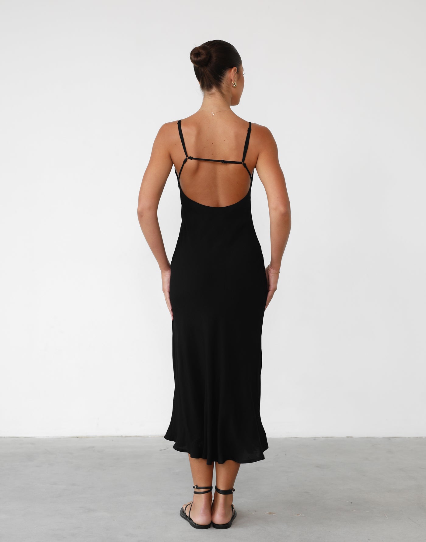 Leyton Maxi Dress (Black) | Round Neckline Maxi Dress - Women's Dress - Charcoal Clothing