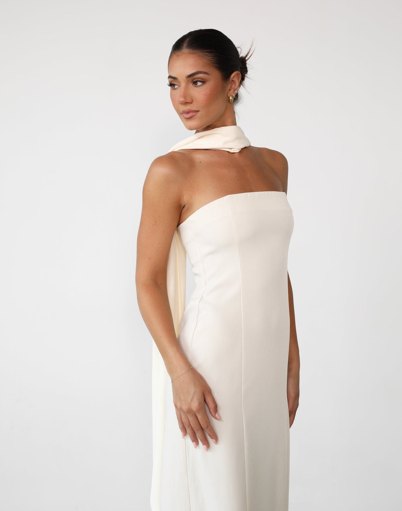 Eleanor Maxi Dress (Cream) - Strapless Maxi Dress - Women's Dress - Charcoal Clothing