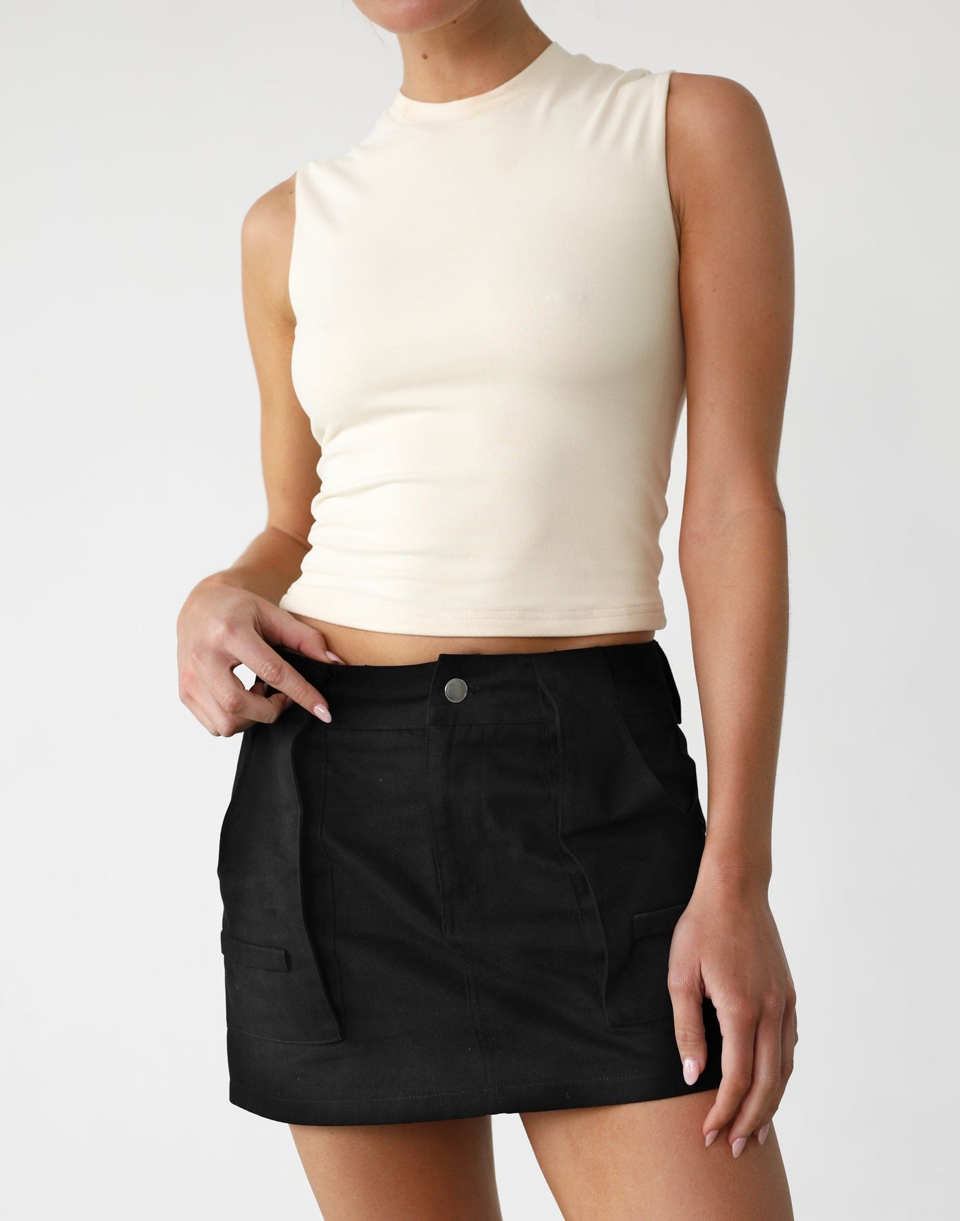 Remember This Mini Skirt (Black) - Cargo Mini Skirt - Women's Skirt - Charcoal Clothing