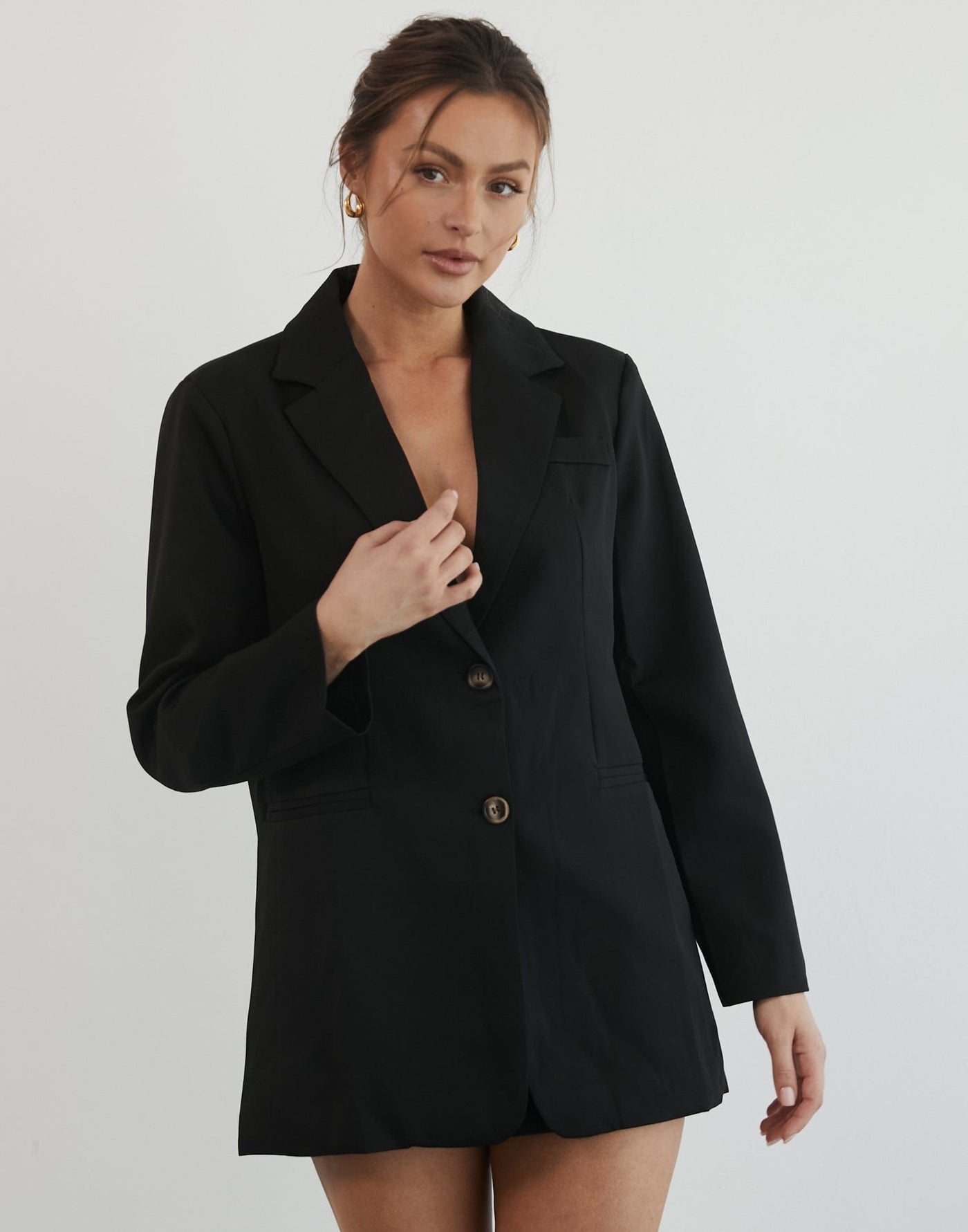 Dahlia Blazer (Black) - Black Blazer - Women's Outerwear - Charcoal Clothing