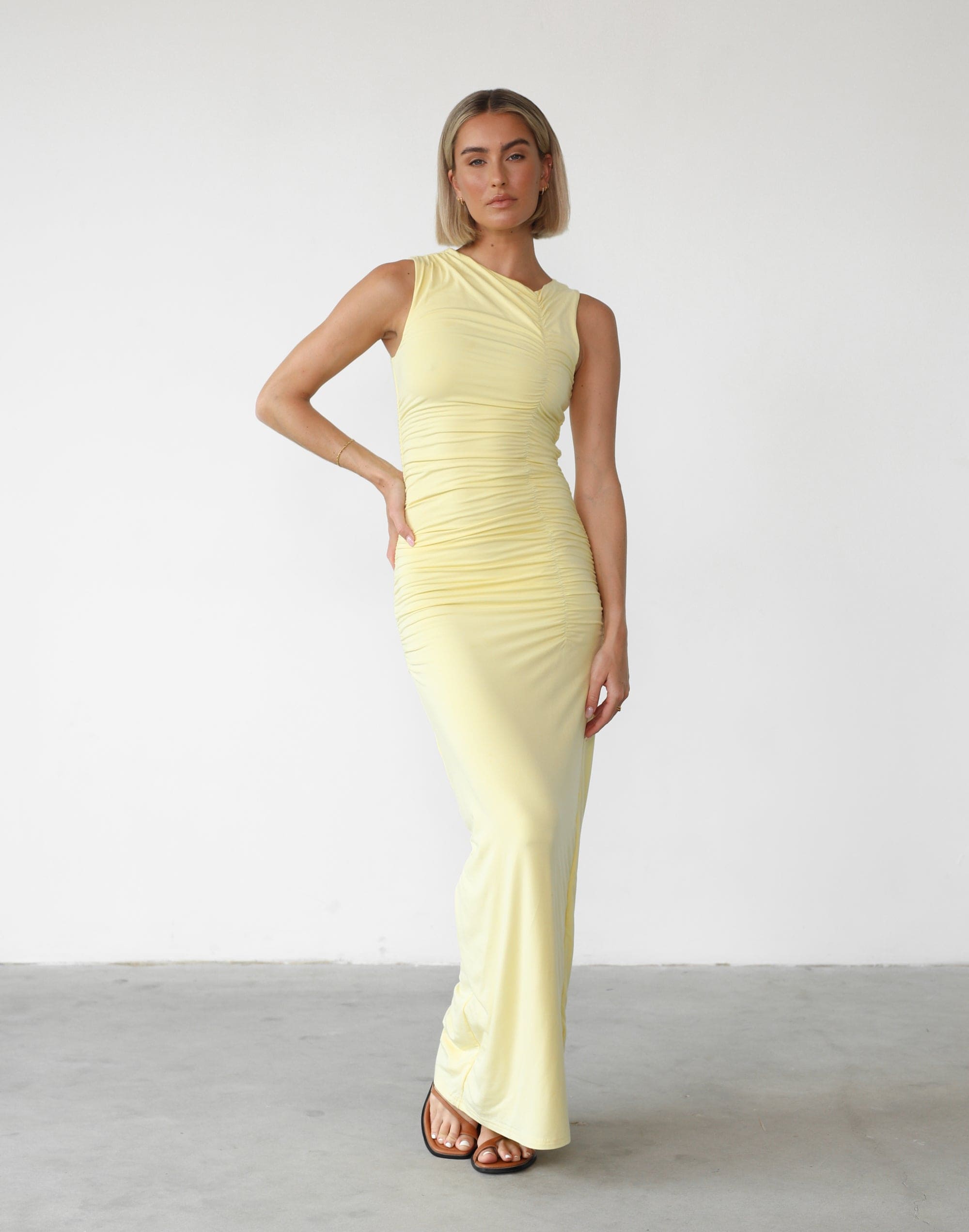 Delphine Maxi Dress (Lemon) – CHARCOAL