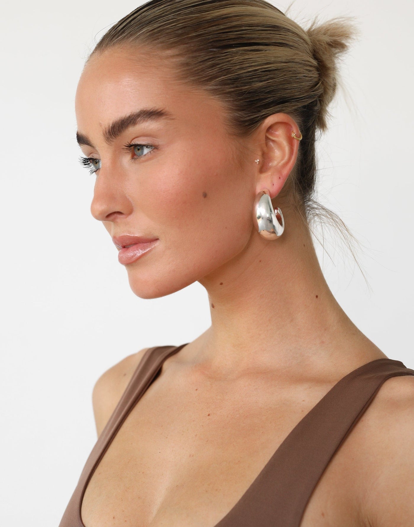 Fia Earrings (Silver) - Hammock Style Earrings - Women's Accessories - Charcoal Clothing