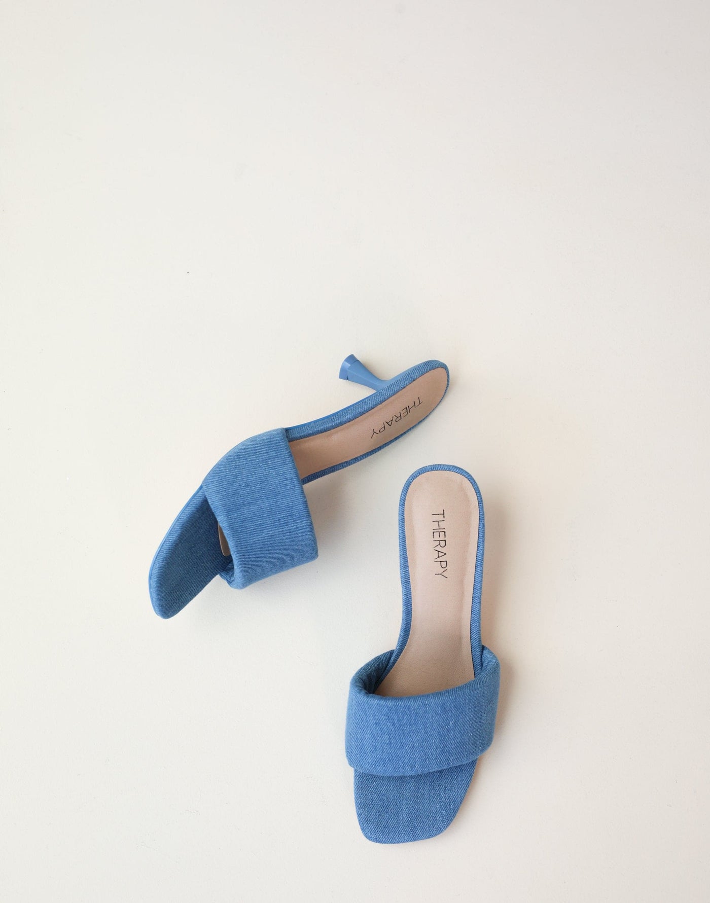 The Luxe Heels (Blue Denim) - By Therapy - Simple Kitten Heel - Women's Shoes - Charcoal Clothing