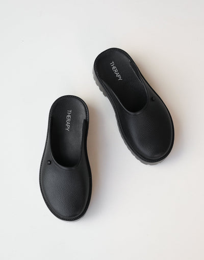 Zomp Clogs (Black PVC) - By Therapy - Platform Closed Toe Clogs - Women's Shoes - Charcoal Clothing