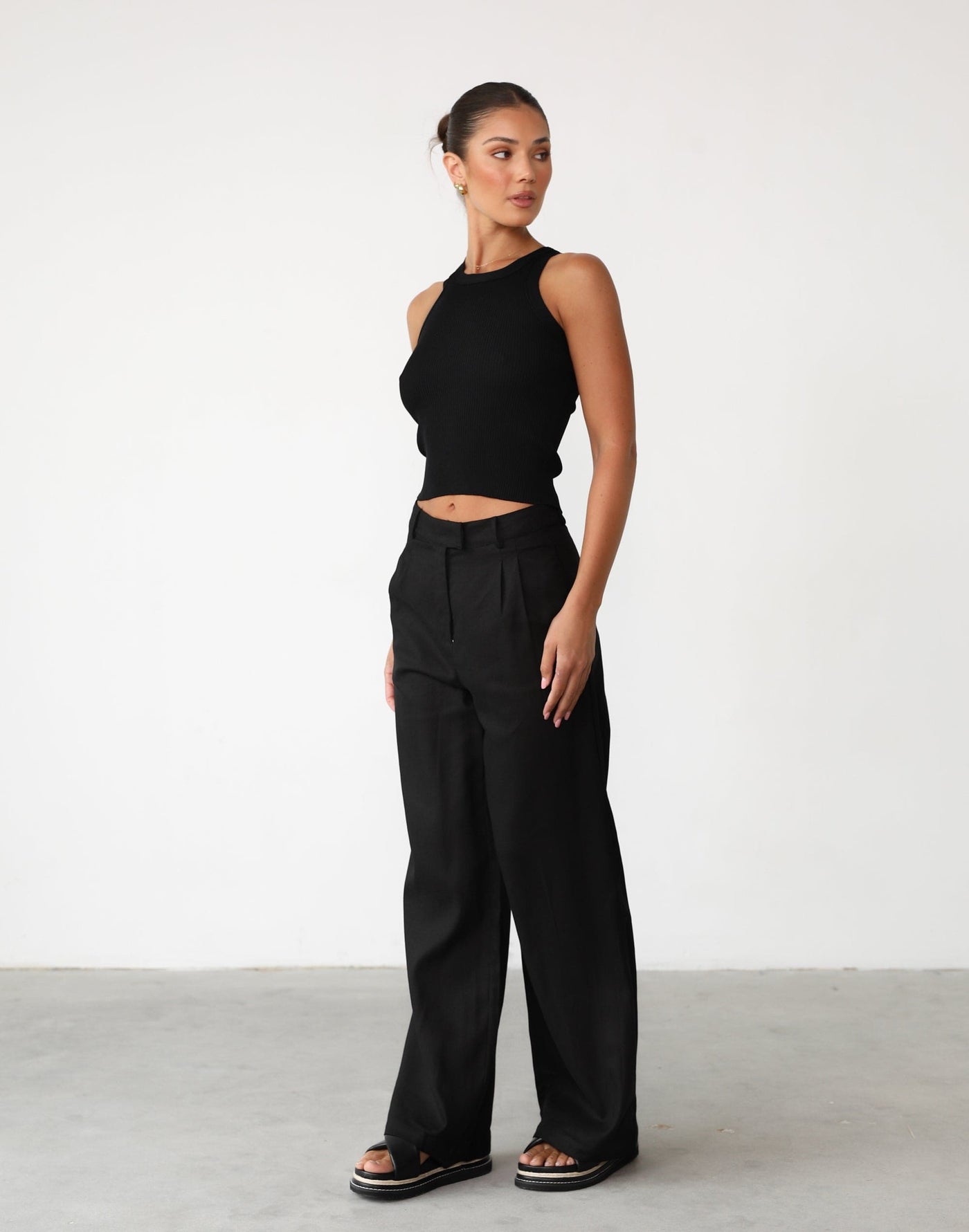 Kahlil Pants (Black) | Wide Straight Leg Pants - Women's Pants - Charcoal Clothing