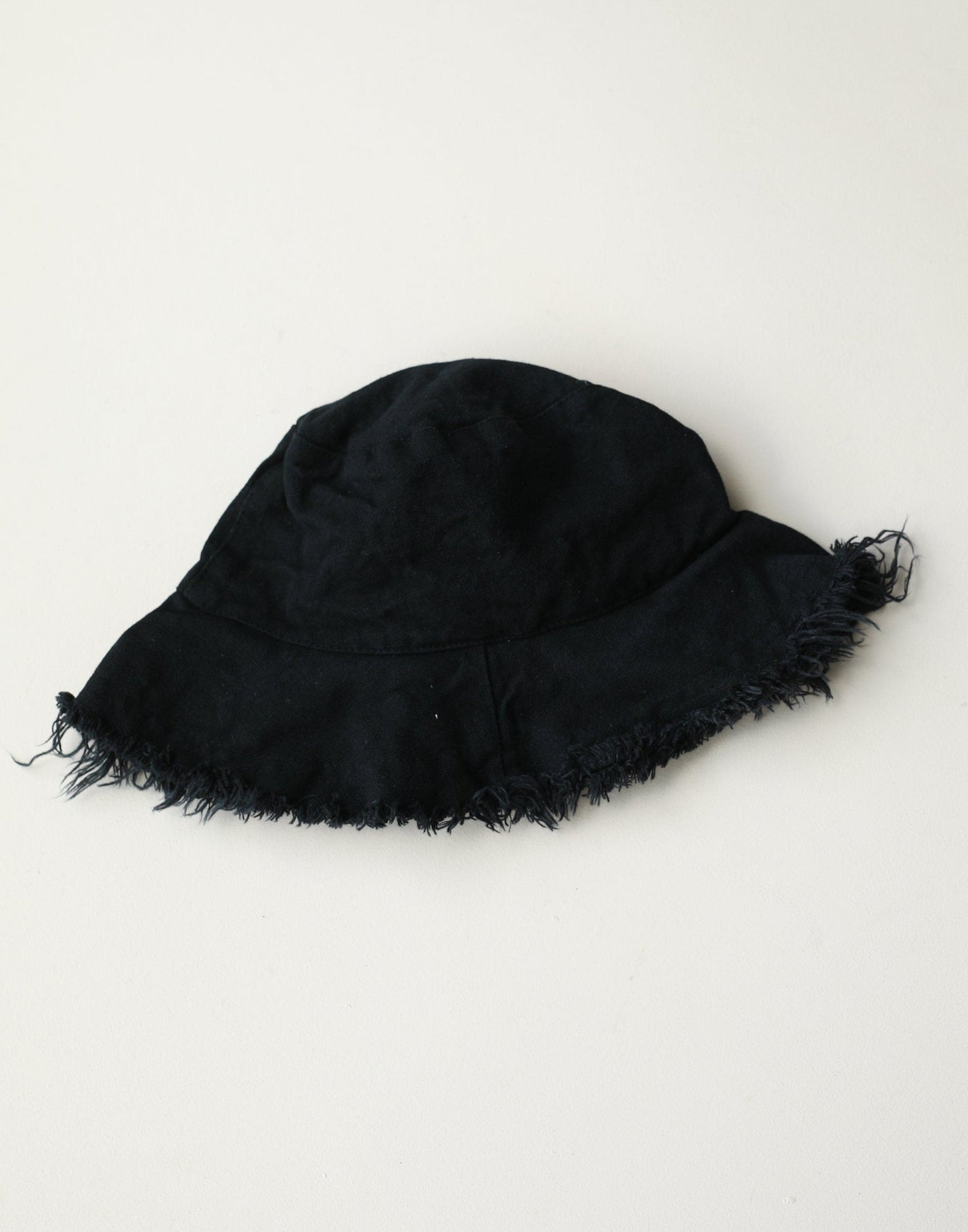 Leilani Bucket Hat (Black) - Cotton Frayed Edge Bucket Hat - Women's Accessories - Charcoal Clothing