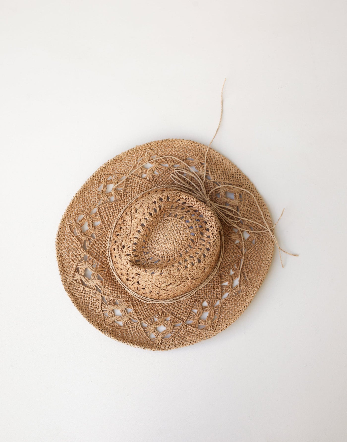 Mia Cowboy Hat (Caramel) - Woven Western Straw Hat With Bow - Women's Accessories - Charcoal Clothing