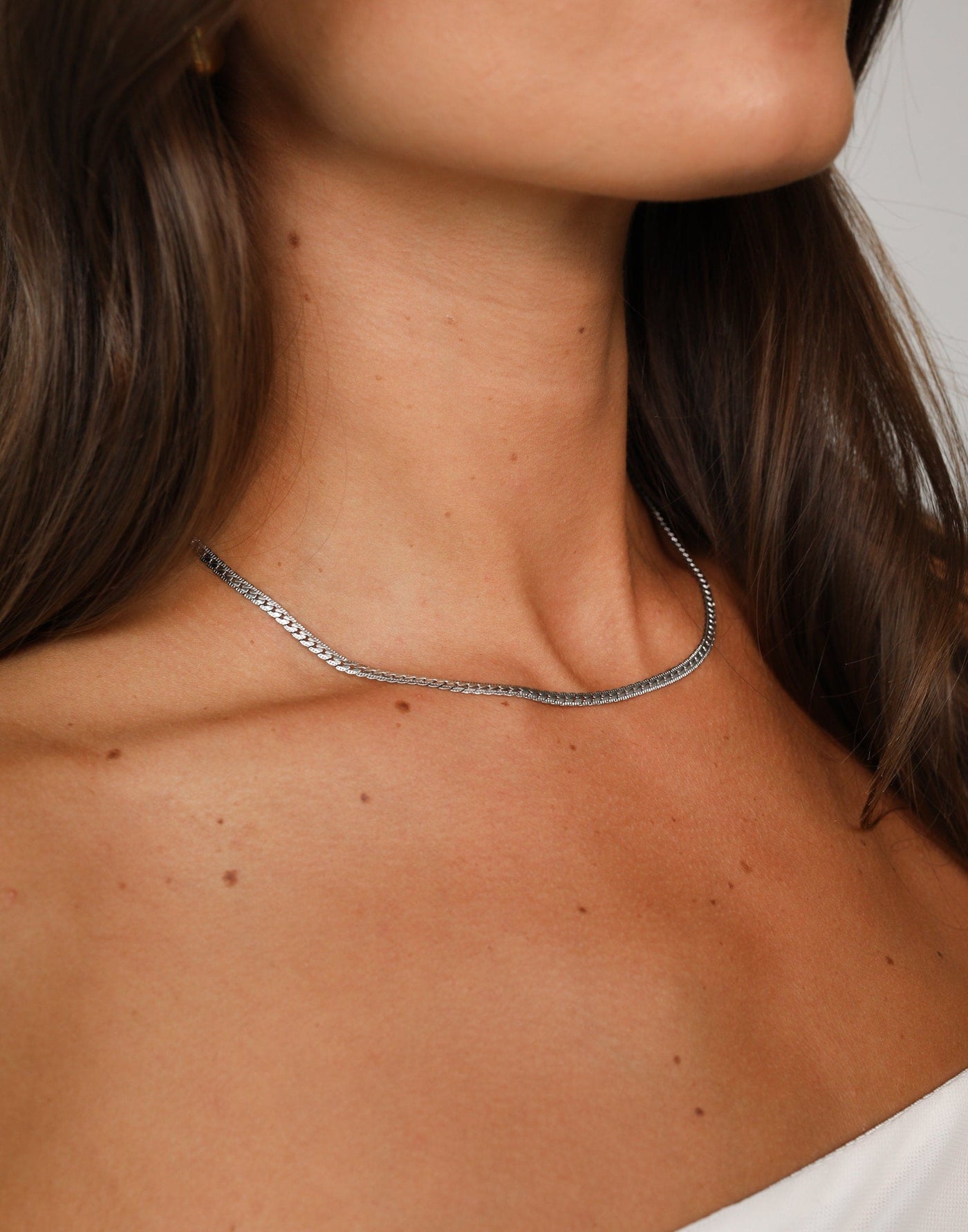 Amanta Necklace (Silver) | Charcoal Clothing Exclusive - Braided Chain Necklace - Women's Accessories - Charcoal Clothing
