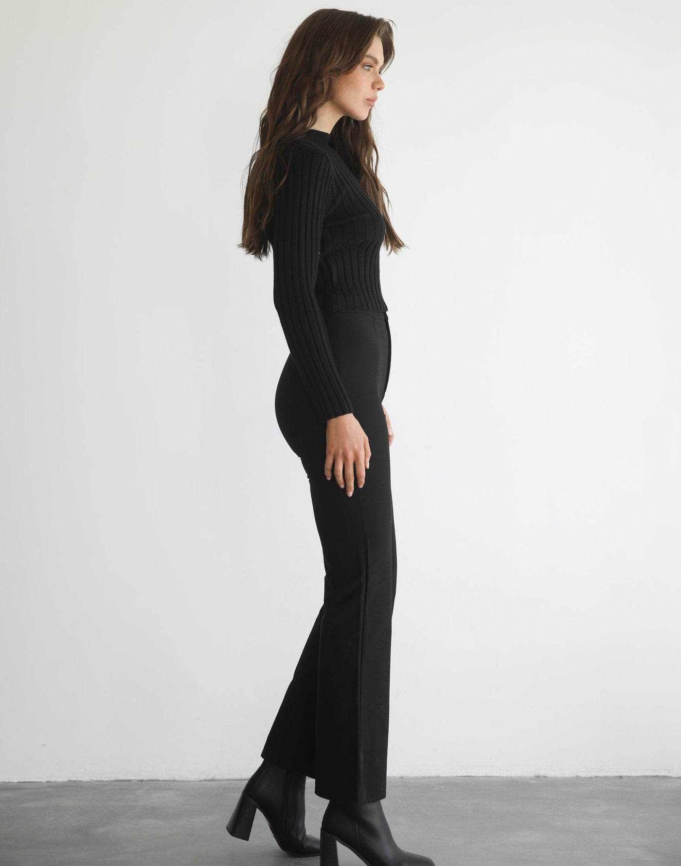 Keyshia Long Sleeve Top (Black) - Black Long Sleeve Top - Women's Top - Charcoal Clothing