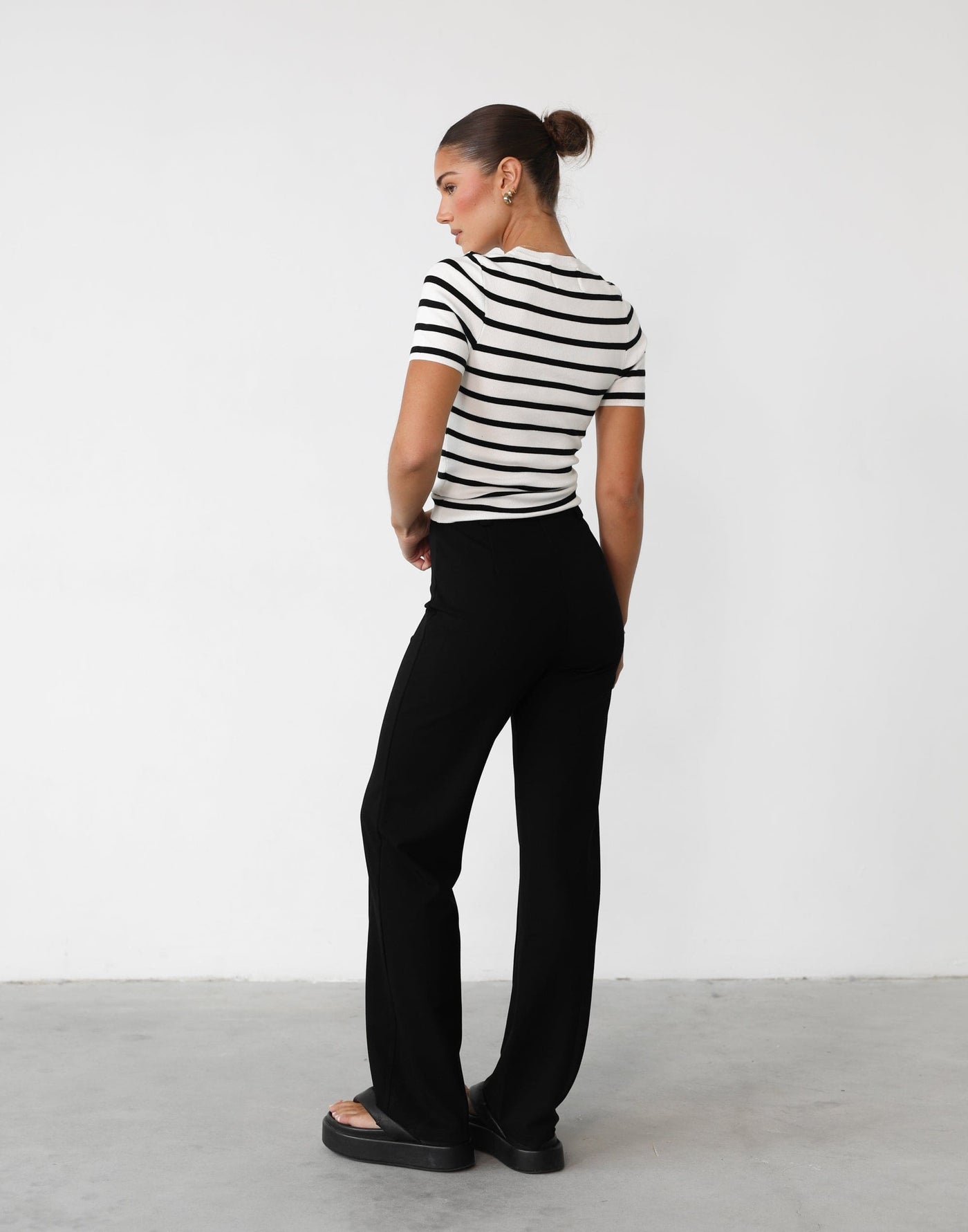 Francine Pants (Black) - High Waisted Pleated Detail Pants - Women's Pants - Charcoal Clothing
