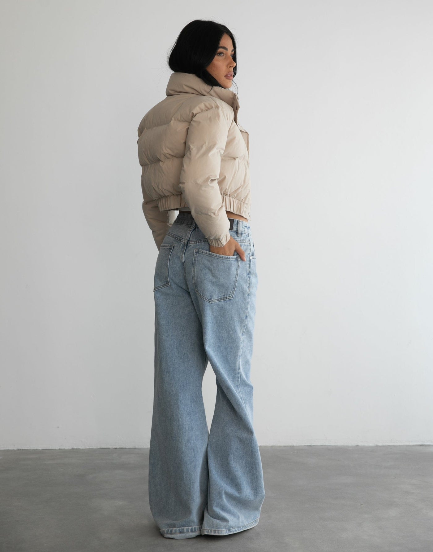 Robbie Puffer Jacket (Beige) - Beige Puffer Jacket - Women's Outerwear - Charcoal Clothing