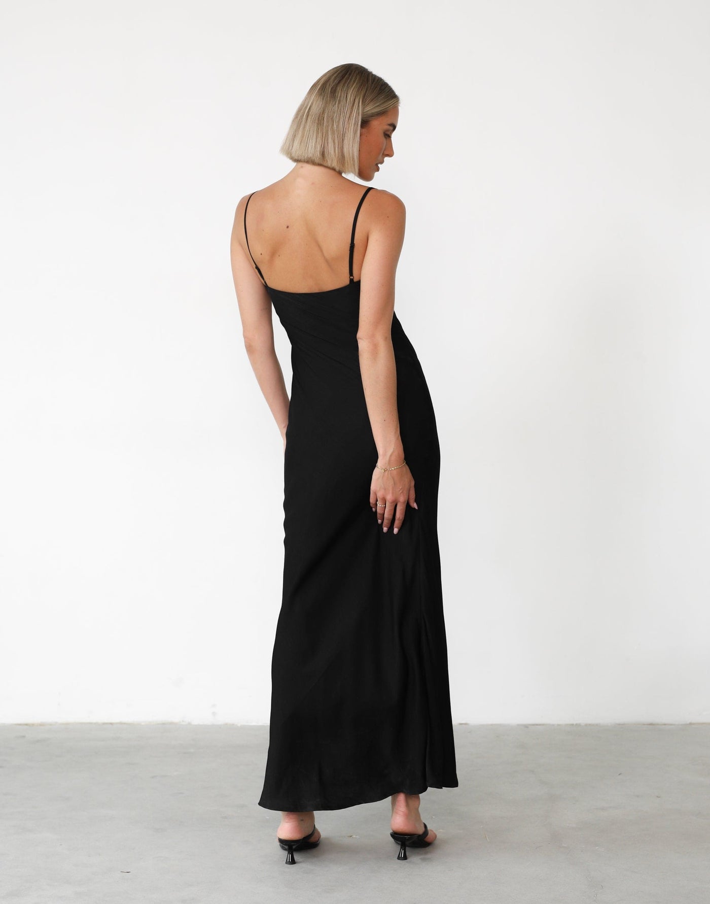 Mya Maxi Dress (Black) | Charcoal Clothing Exclusive - Soft Sweetheart Neckline Maxi Dress - Women's Dress - Charcoal Clothing