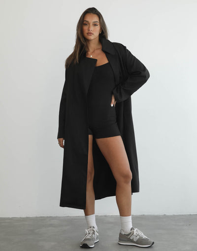 Portrait Trench Coat (Black) - Women's Outerwear - Charcoal Clothing