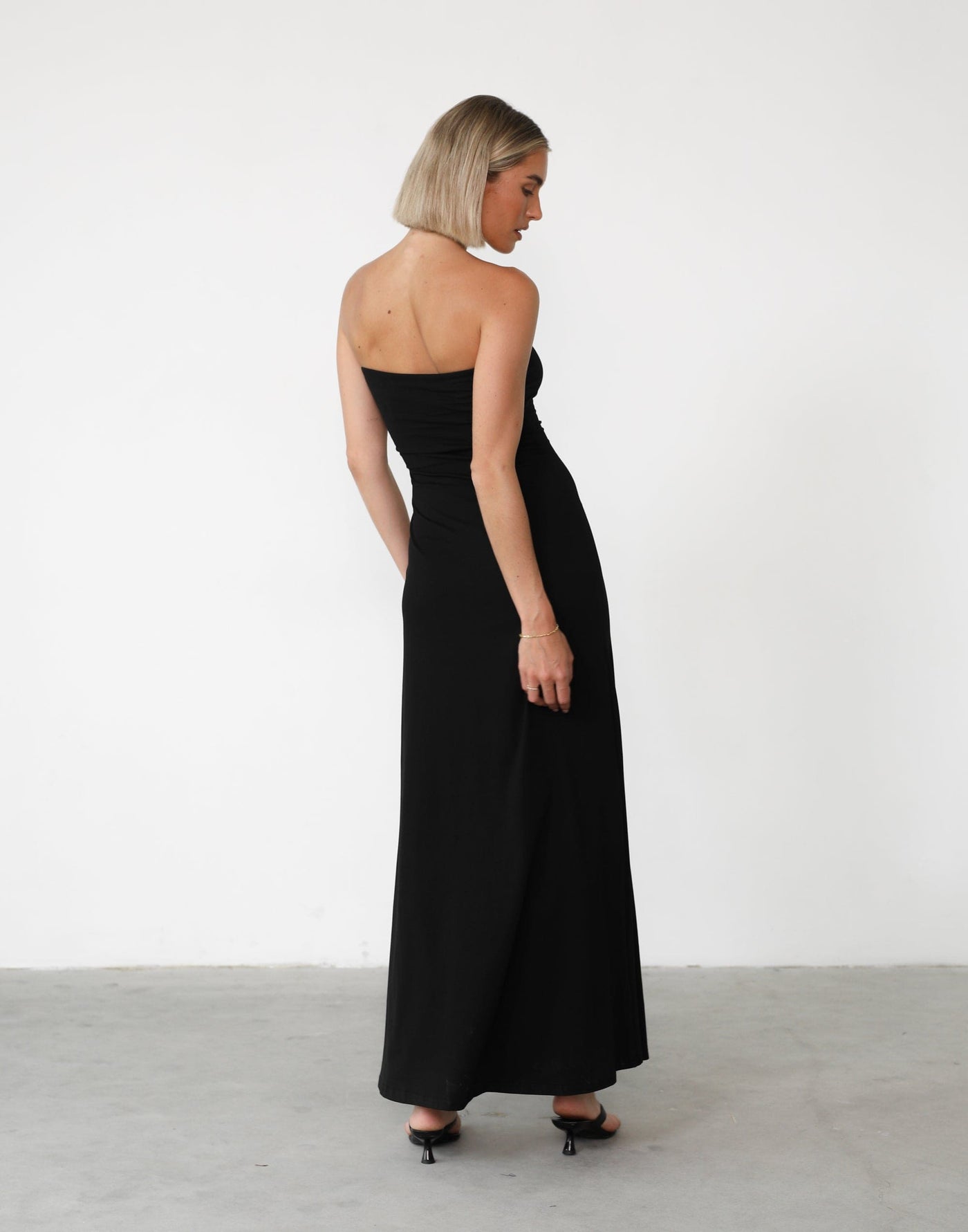 Ada Maxi Dress (Black) | Charcoal Clothing Exclusive - Jersey Strapless Maxi - Women's Dress - Charcoal Clothing