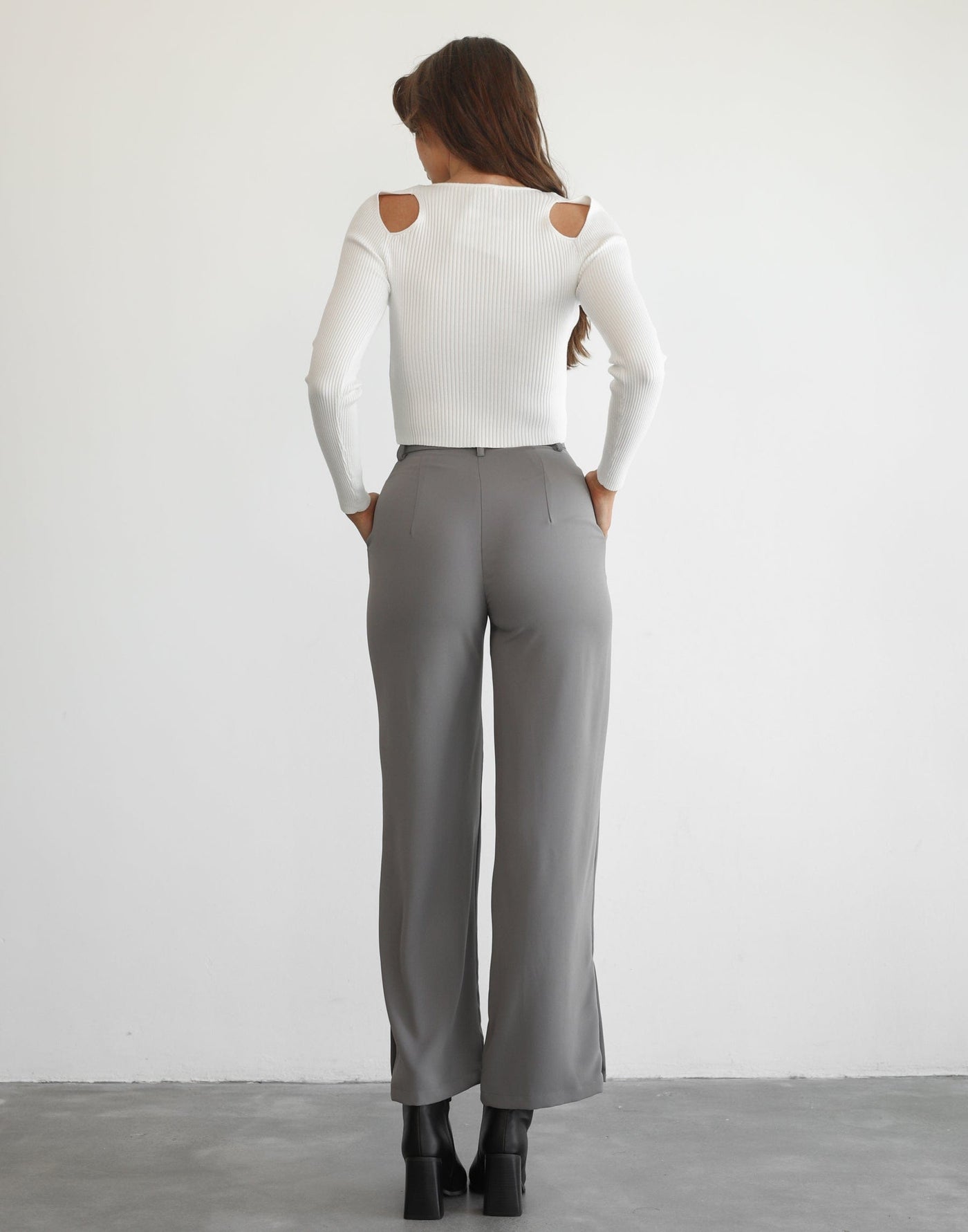 Celeste Long Sleeve Top (White) - White Long Sleeve Top - Women's Tops - Charcoal Clothing