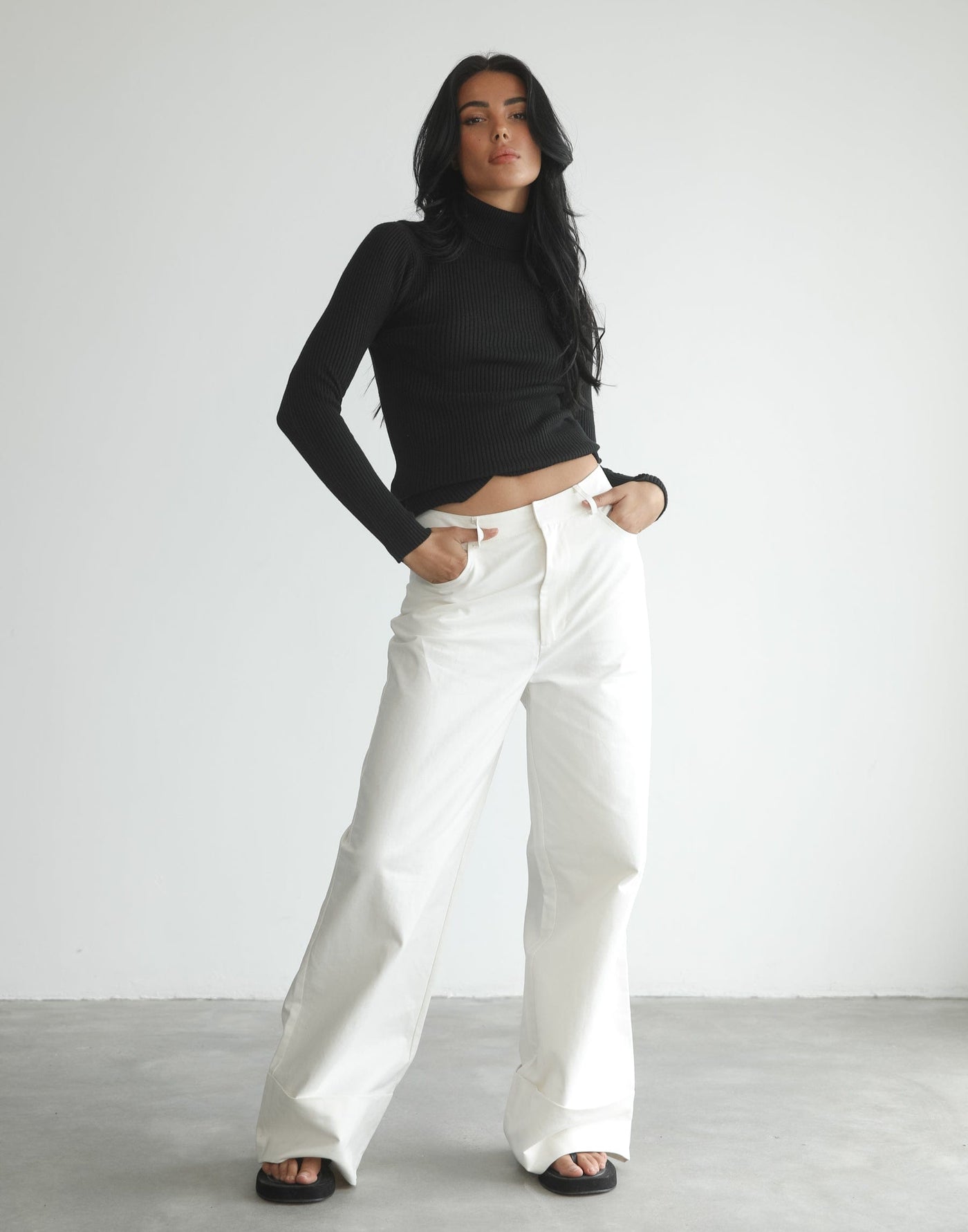 Colorado Pants (White) - Wide Leg White Pants - Women's Pants - Charcoal Clothing