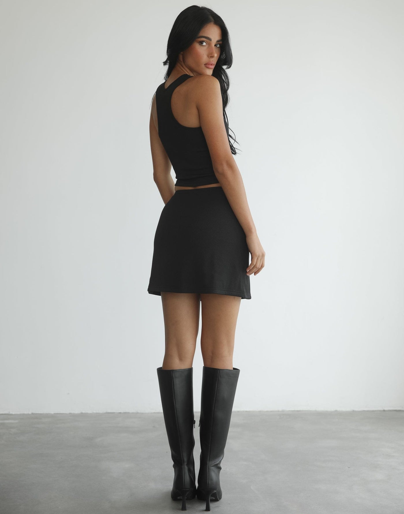 Micah Mini Skirt (Black) - High Waisted Mini Skirt - Women's Skirt - Charcoal Clothing