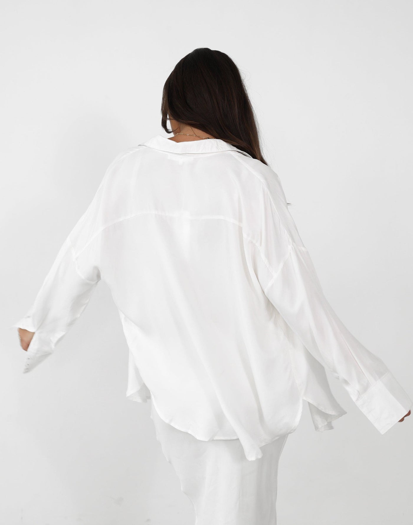 Ranna Long Sleeve Shirt (White) - Button Up Long Sleeve Shirt - Women's Top - Charcoal Clothing