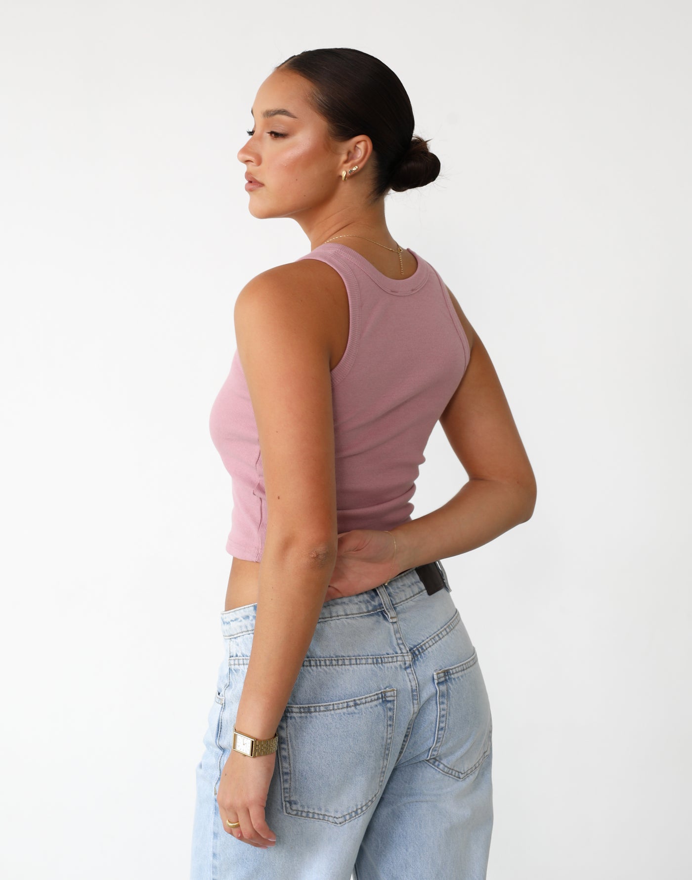 Cornell Tank Top (Mauve) | Ribbed Tank Top - Women's Top - Charcoal Clothing