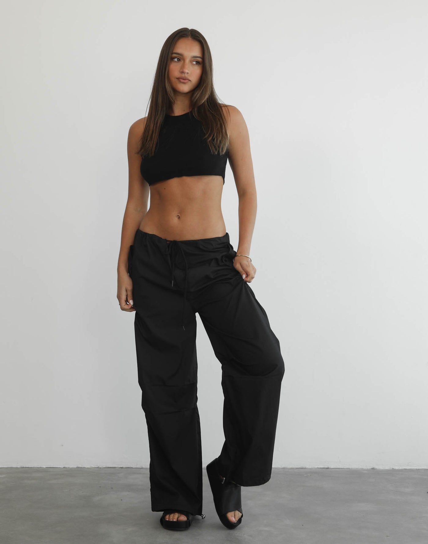 Bamba Parachute Pants (Black) - Black Parachute Pants - Women's Pants - Charcoal Clothing