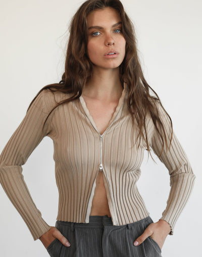Nelly Top - Beige Top - Women's Top - Charcoal Clothing