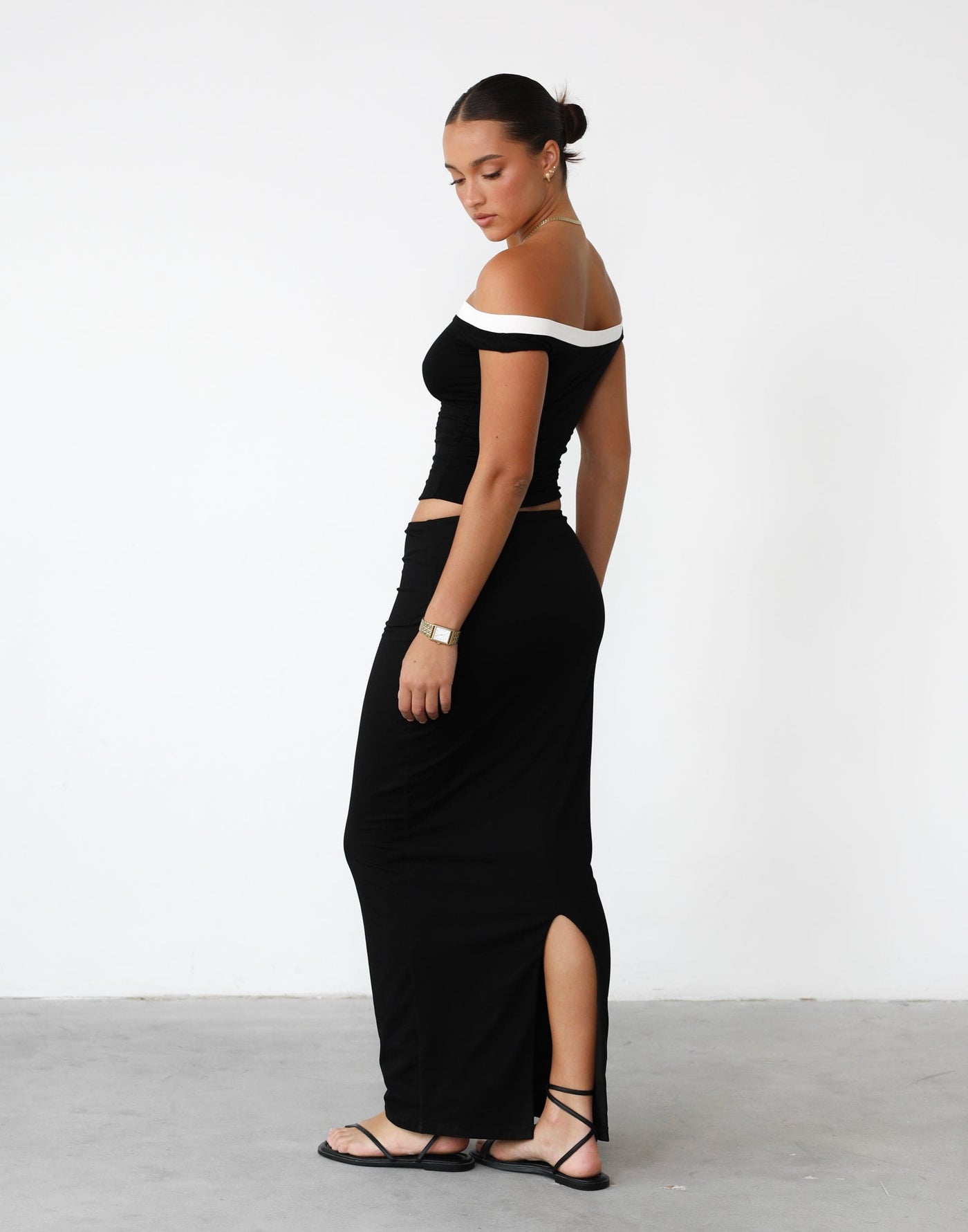 Fable Maxi Skirt (Black) - Lined Bodycon Jersey Maxi Skirt - Women's Skirt - Charcoal Clothing