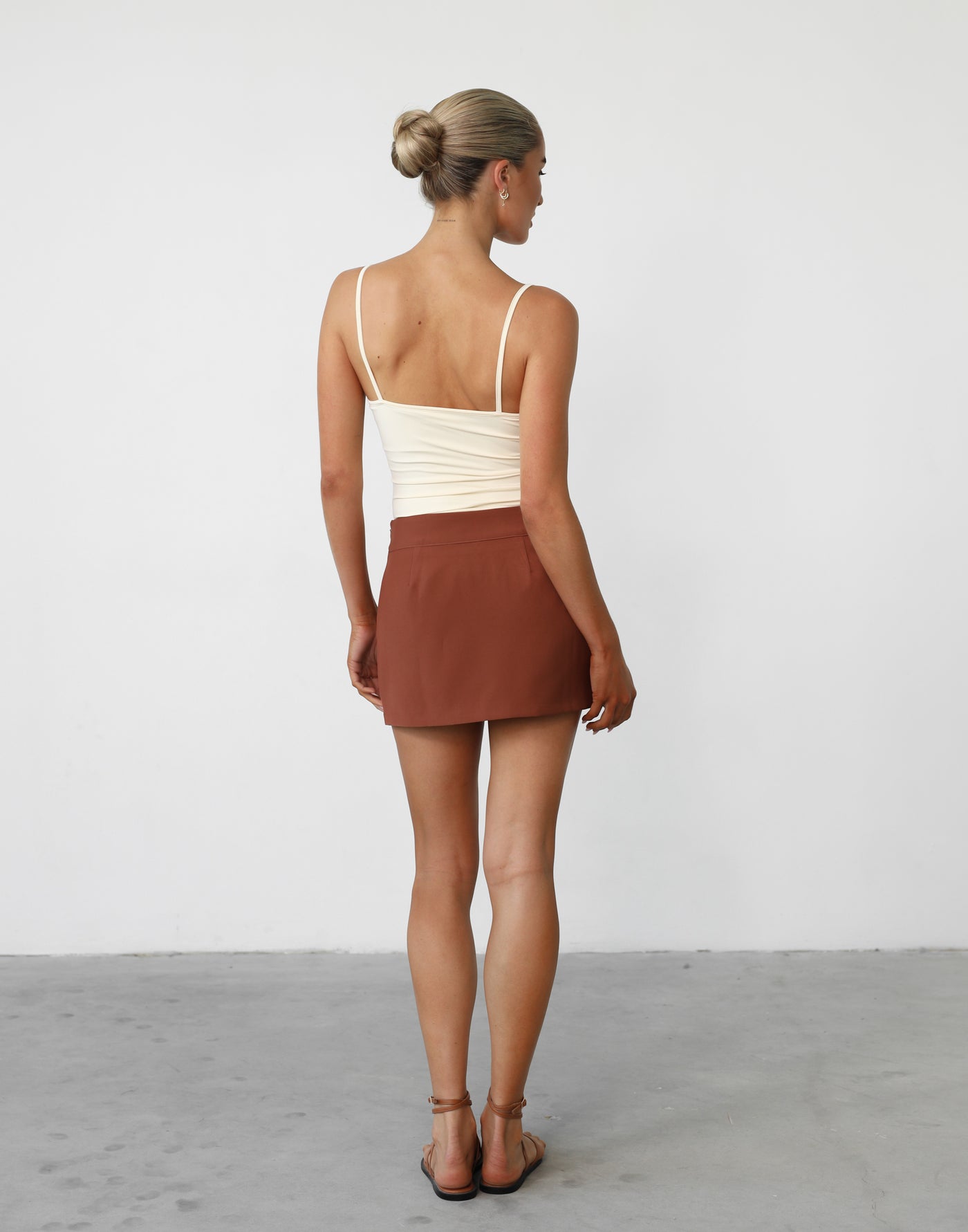 Leia Bodysuit (Cream) - Bodycon Thin Strap Bodysuit - Women's Top - Charcoal Clothing