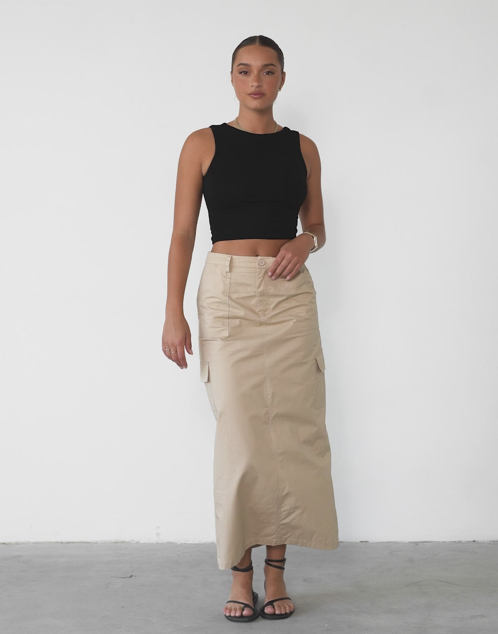 Deena Maxi Skirt (Oat)