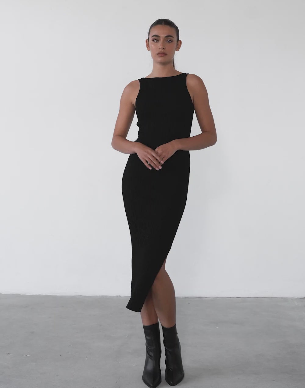 Belma Midi Dress (Black)