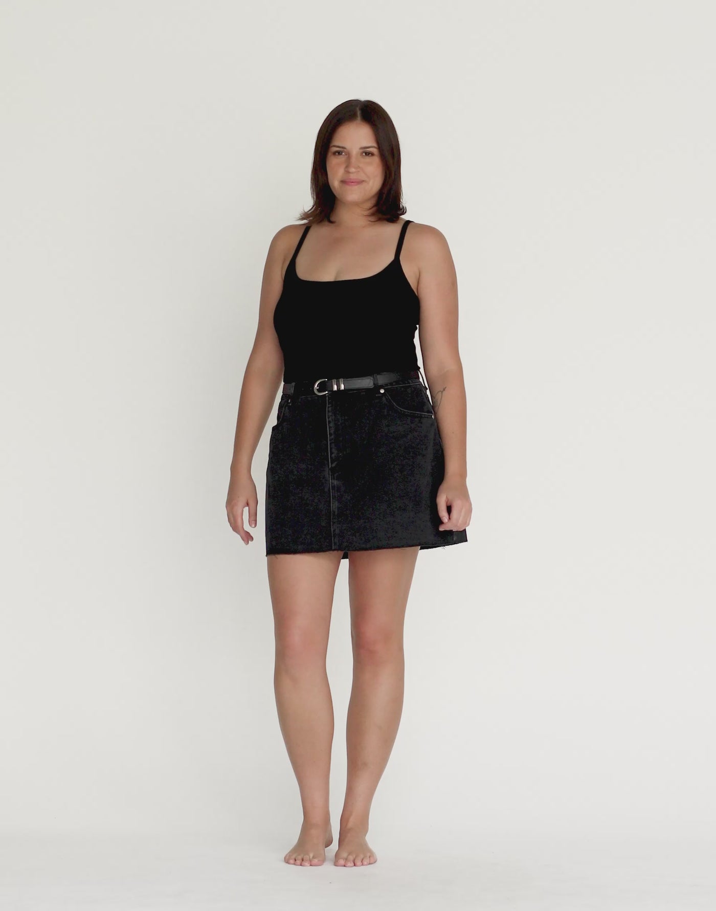 Rowan Denim Mini Skirt (Vintage Black)