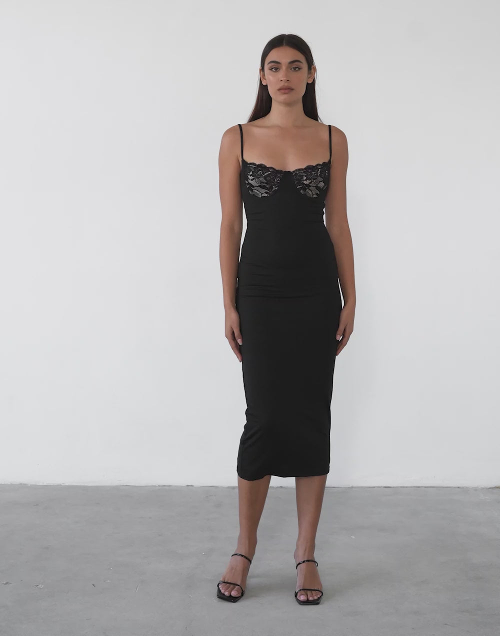 Reyna Midi Dress (Black)