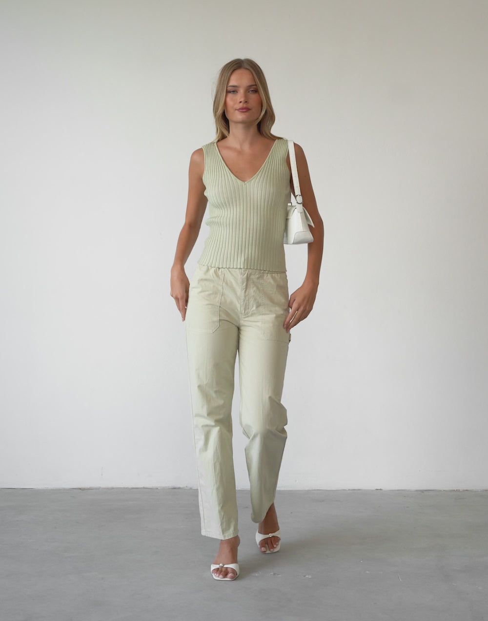 Fountain Tailored Pant (Beige) - By Lioness