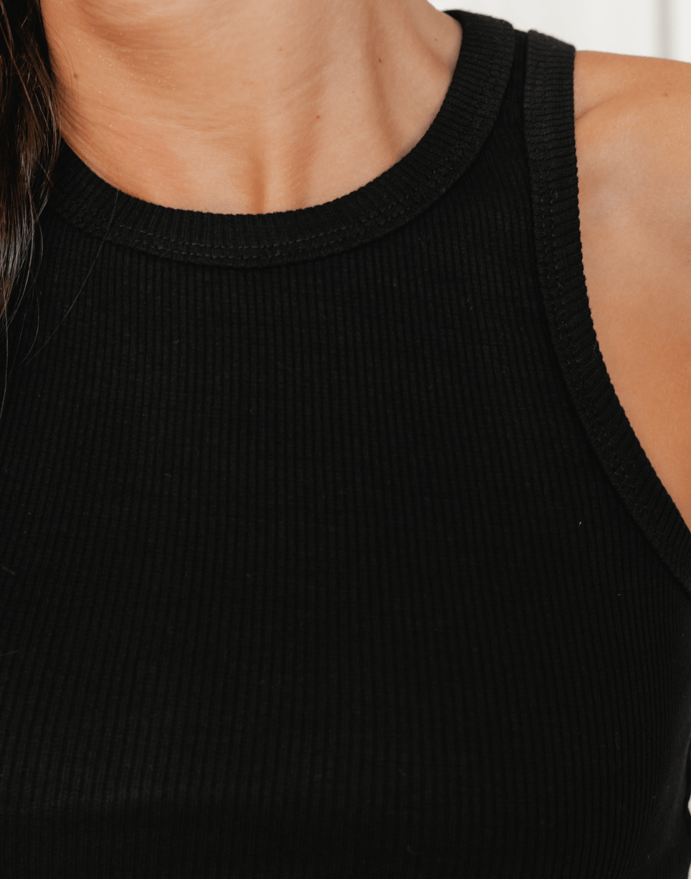 Emerie Tank Top (Black) - Ribbed Tank Top - Women's Top - Charcoal Clothing