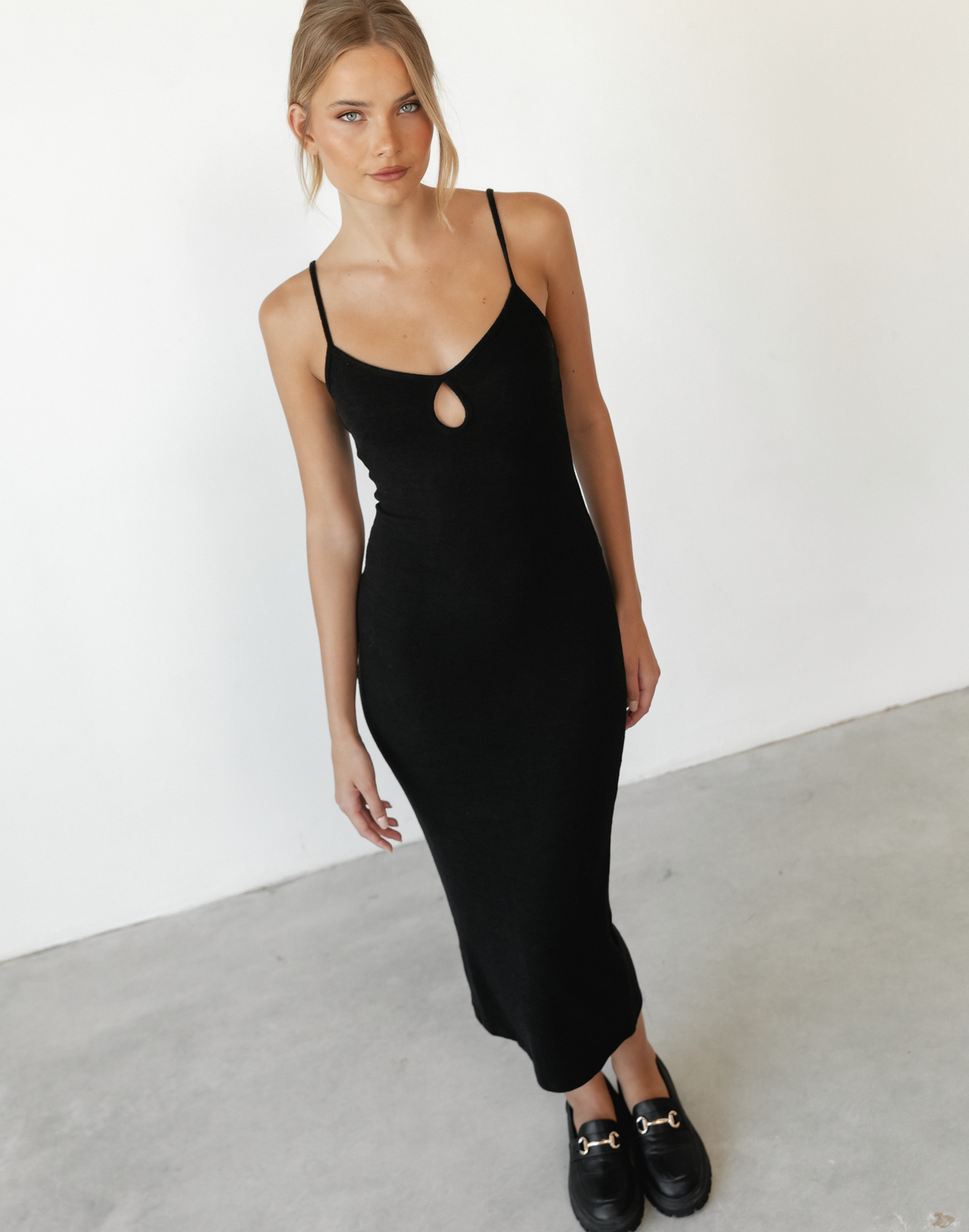 Mccarthy Midi Dress (Black) - Black Midi Dress - Women's Dress - Charcoal Clothing