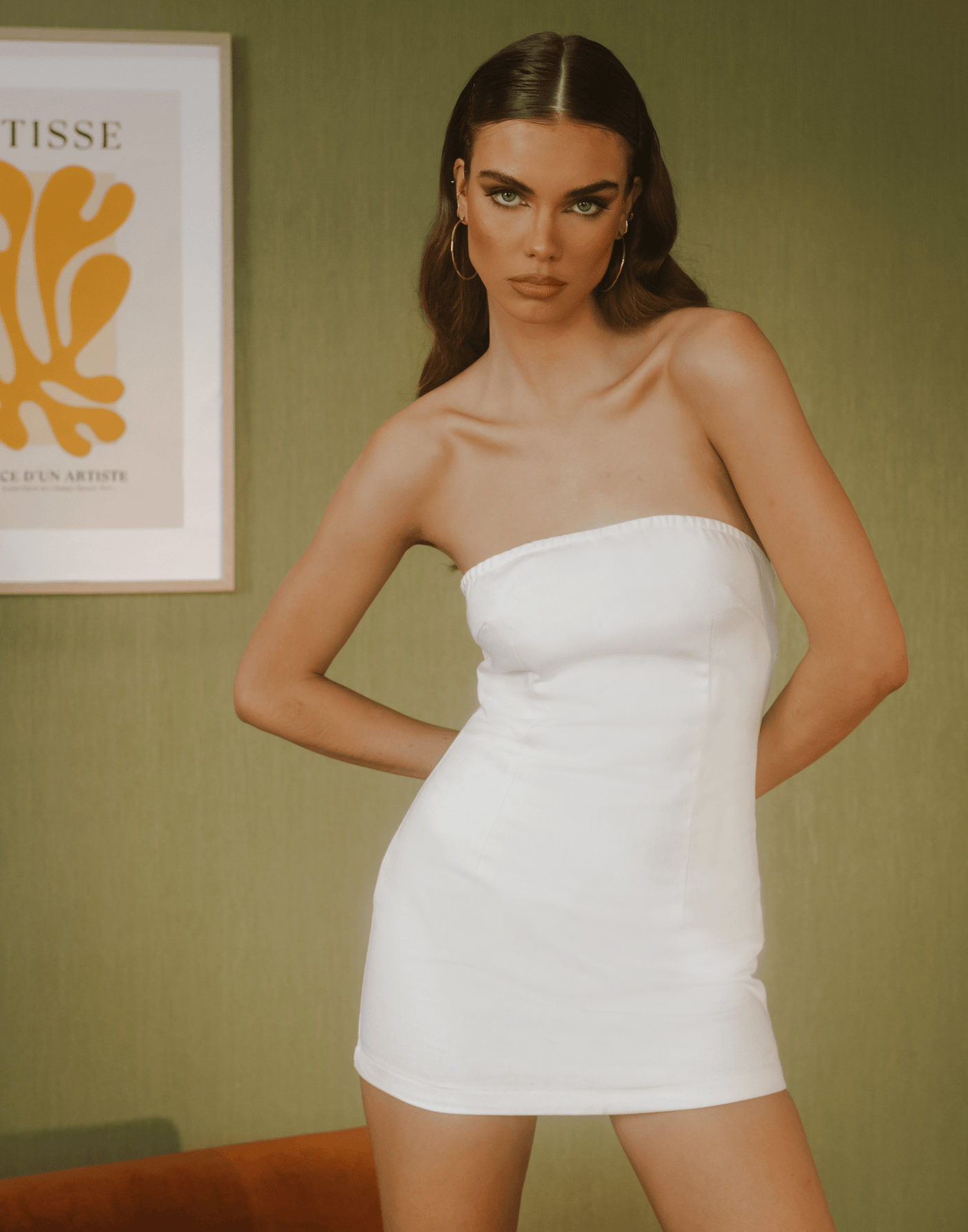 Tarni Mini Dress (Off-White) - Strapless Mini Dress - Women's Dress - Charcoal Clothing