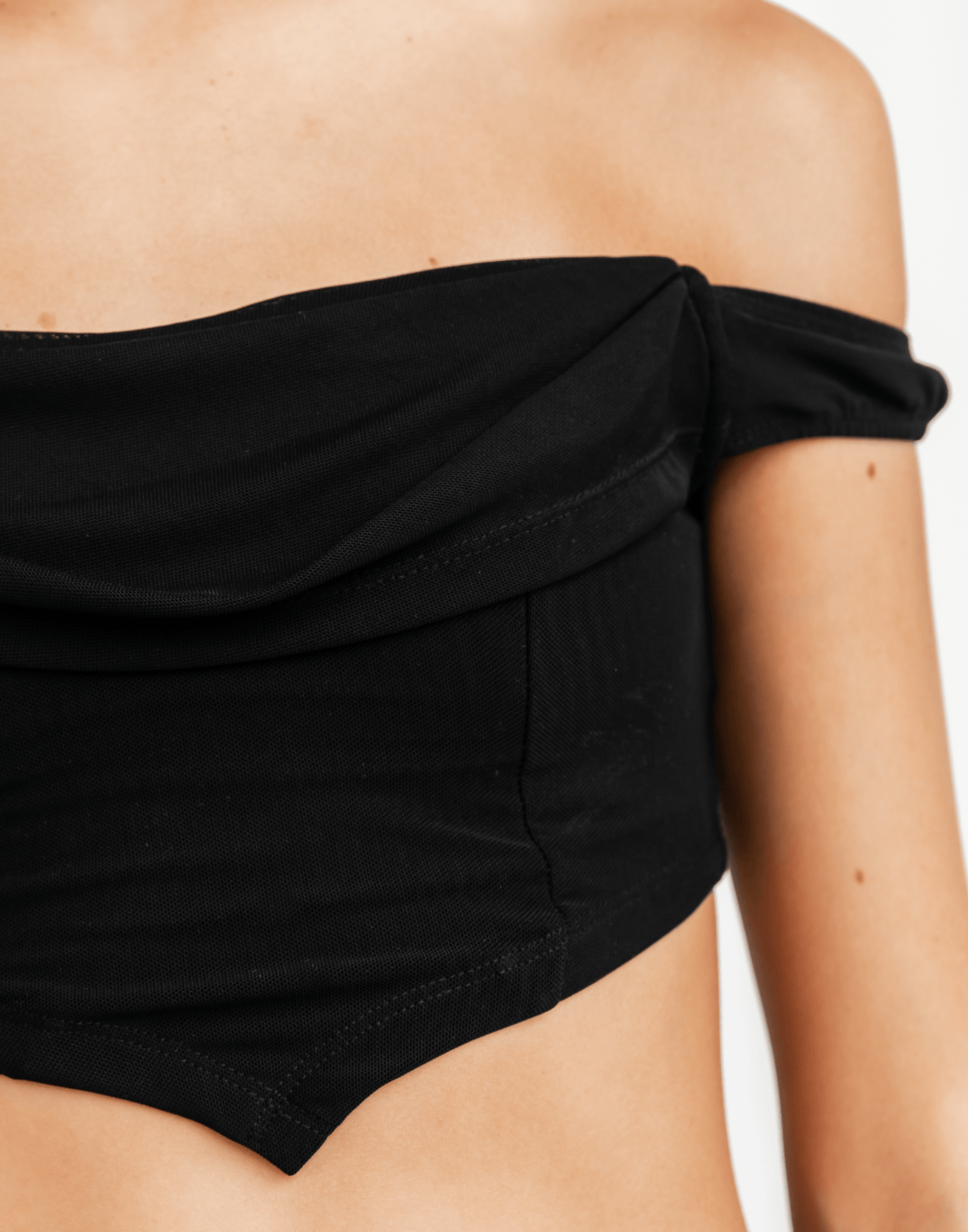 Mikki Crop Top (Black) - Black Strapless Crop Top - Women's Top - Charcoal Clothing