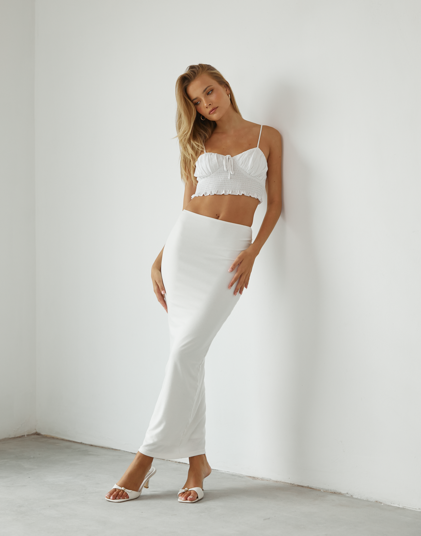 Mani Crop Top (White) - White Crop Top - Women's Tops - Charcoal Clothing