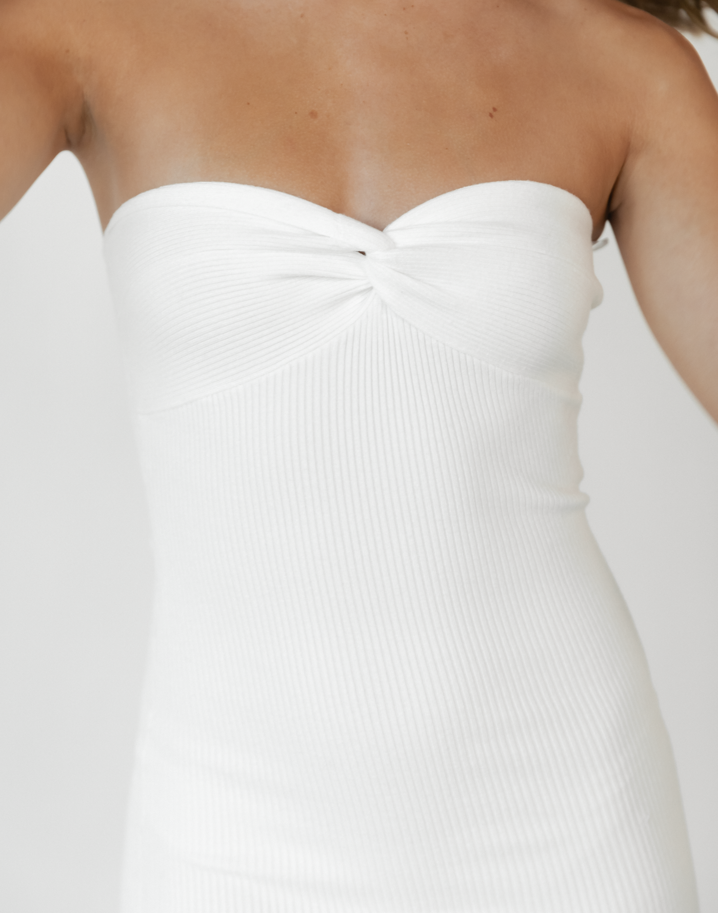 Maida Midi Dress (White) - Strapless Midi Dress - Women's Dress - Charcoal Clothing