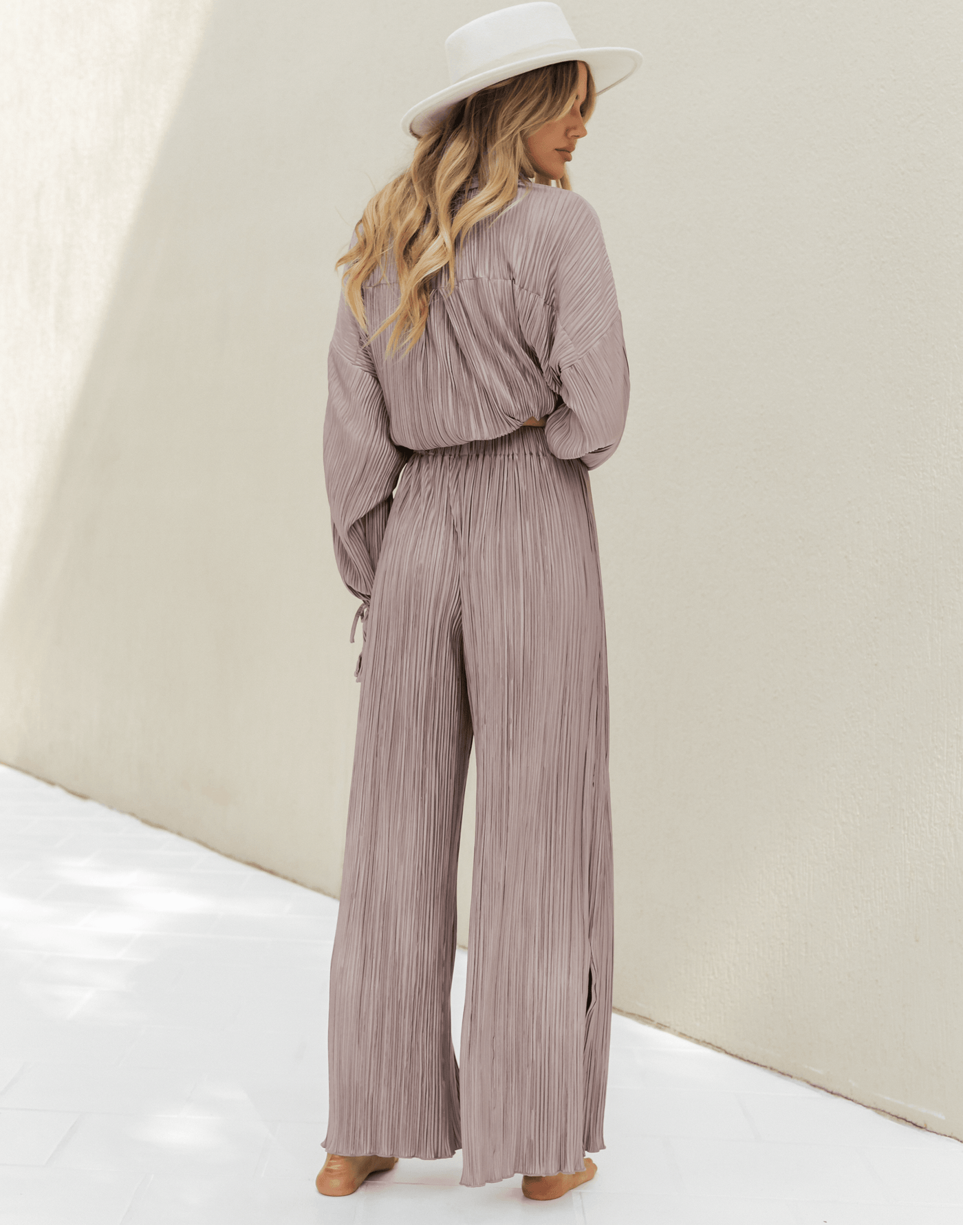 Sweet Serenity Pants (Taupe) - Taupe Pleated High Waisted Pants - Women's Pants - Charcoal Clothing