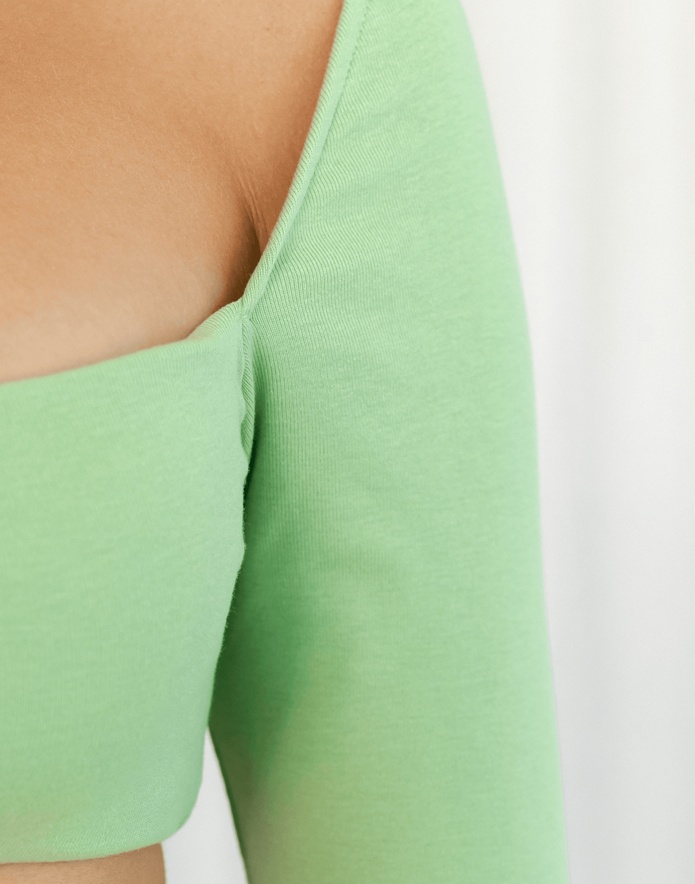 Broadway Crop Top (Green) - Long Sleeved Crop Top - Women's Top - Charcoal Clothing