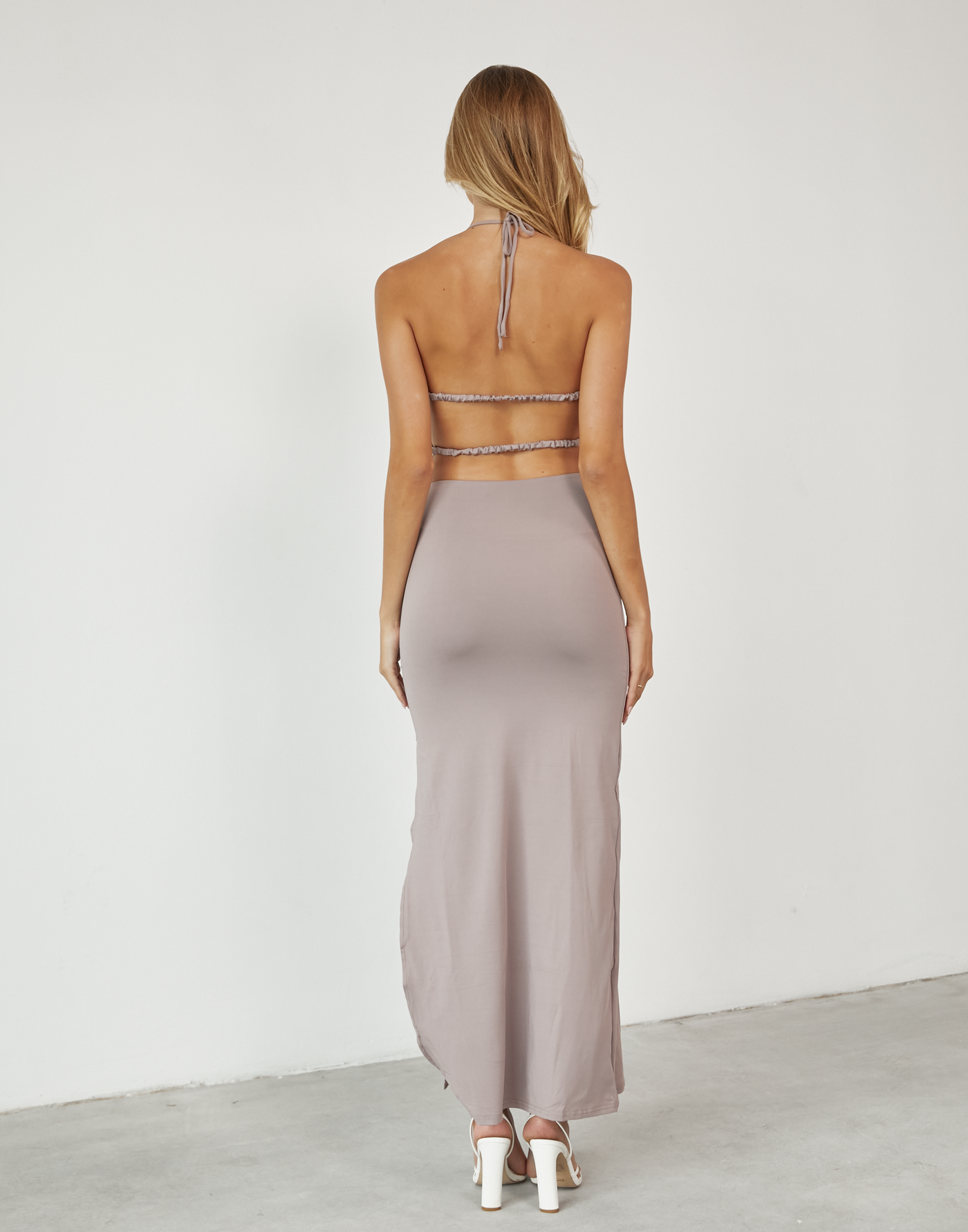 Verity Maxi Dress (Mauve) - Halter Maxi Dress - Women's Dress - Charcoal Clothing