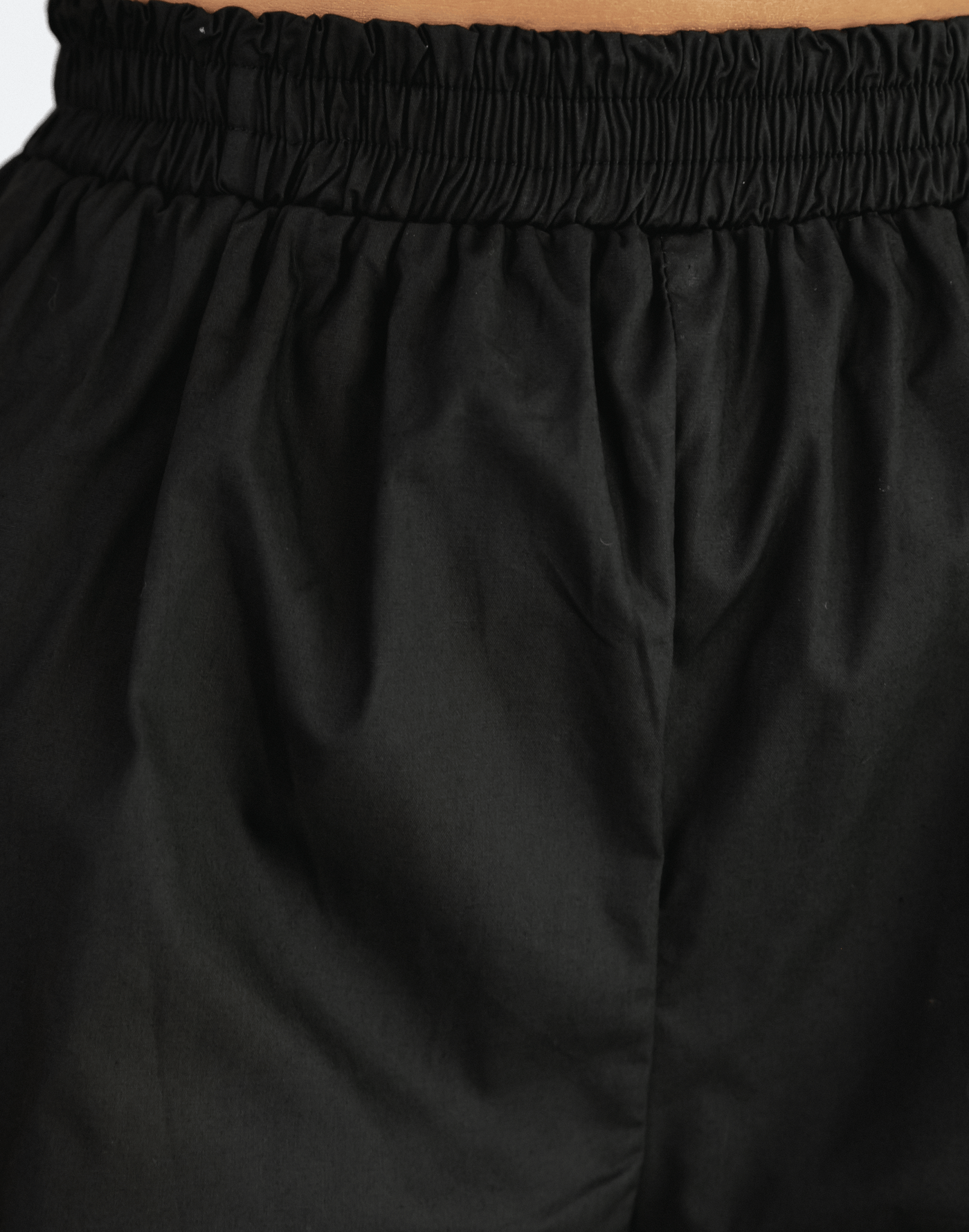 South Beach Shorts (Black) - High Waisted Cotton Shorts - Women's Shorts - Charcoal Clothing