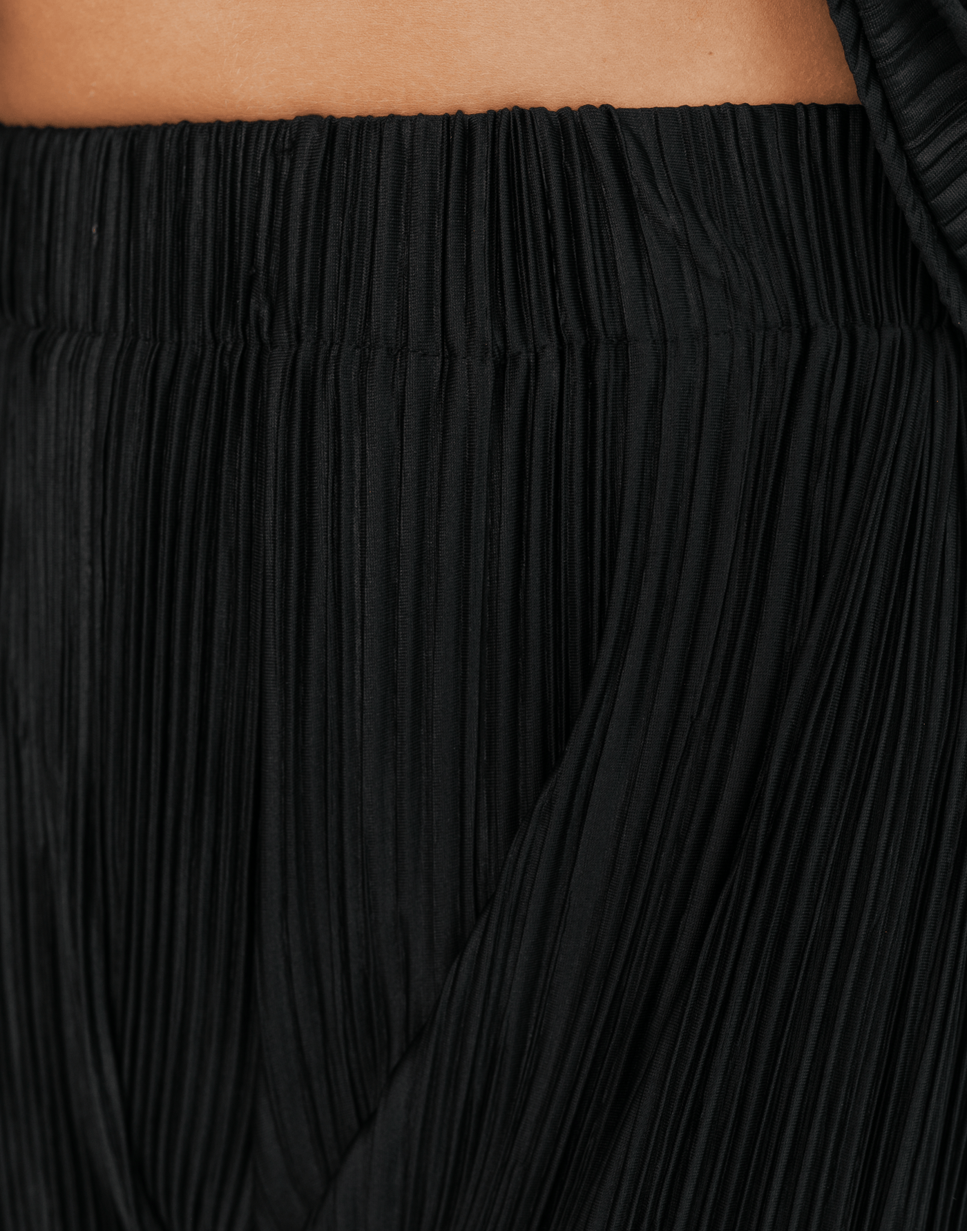 Sweet Serenity Shirt (Black) - Black Pleated Shirt - Women's Top - Charcoal Clothing