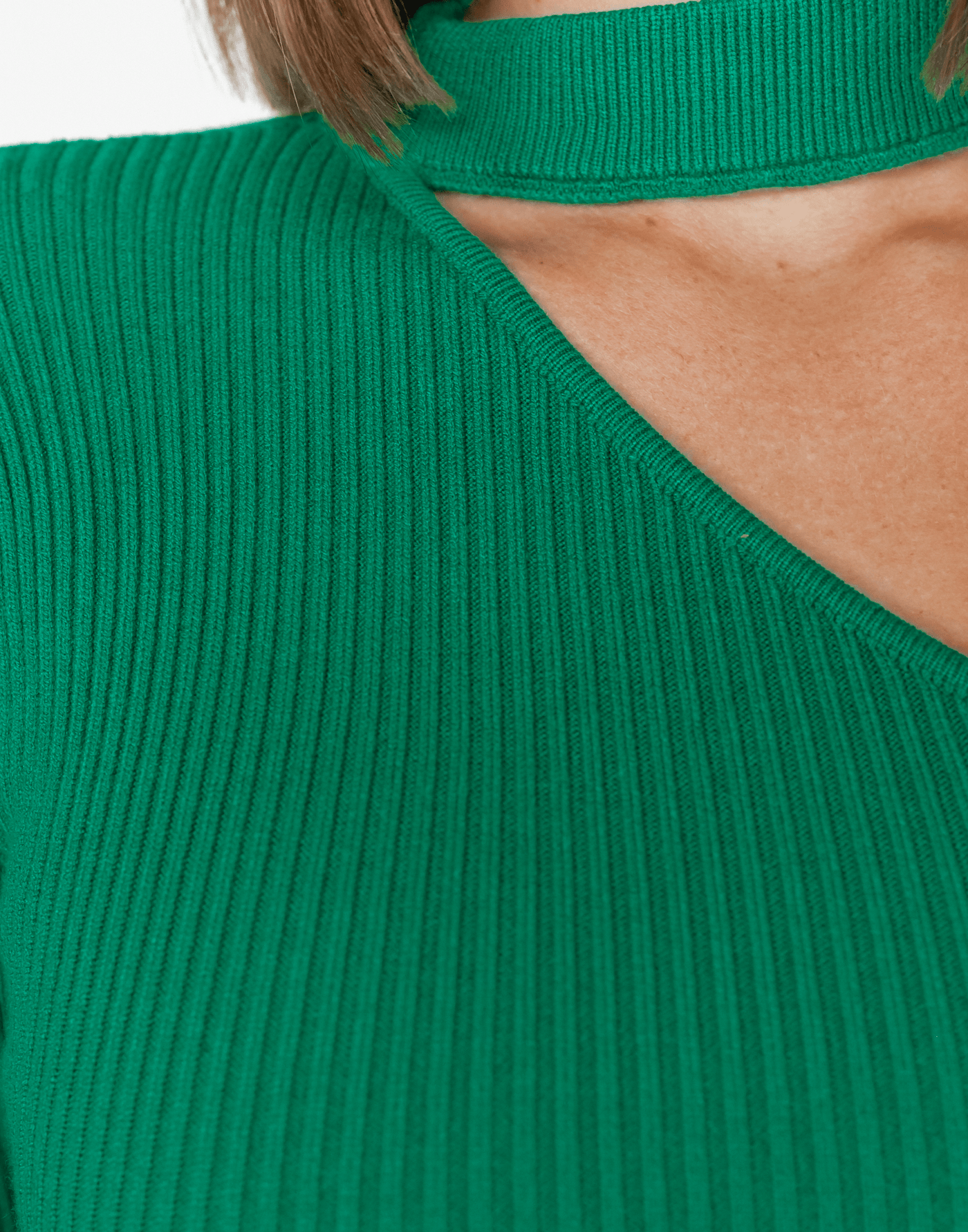 Kaden Midi Dress (Green) - One Sleeve Knit Dress - Women's Dress - Charcoal Clothing